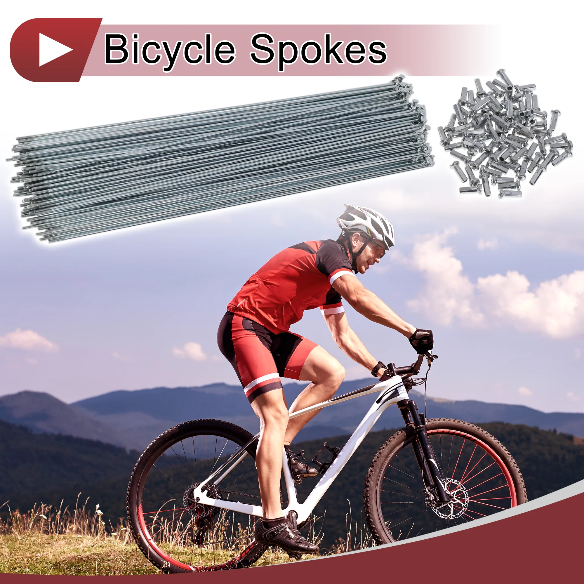 72 Set 14G Bicycle Spokes 250mm Bike Wheel Spokes Carbon Steel Galvanized - Image 2