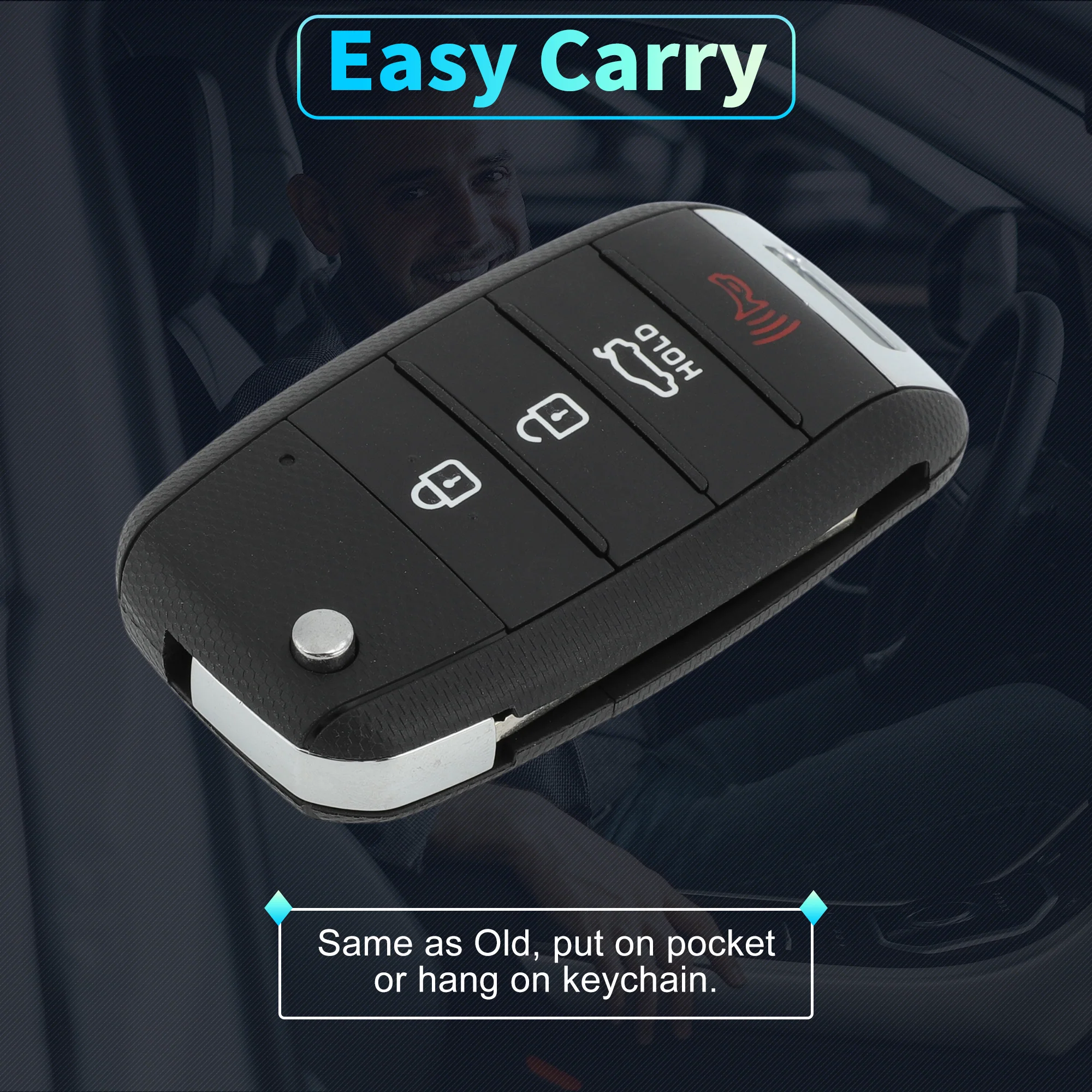 OSLOKA-870T 433 MHz Keyless Entry Remote Key Fob for Kia Forte 13-2016 4 Buttons - Image 5