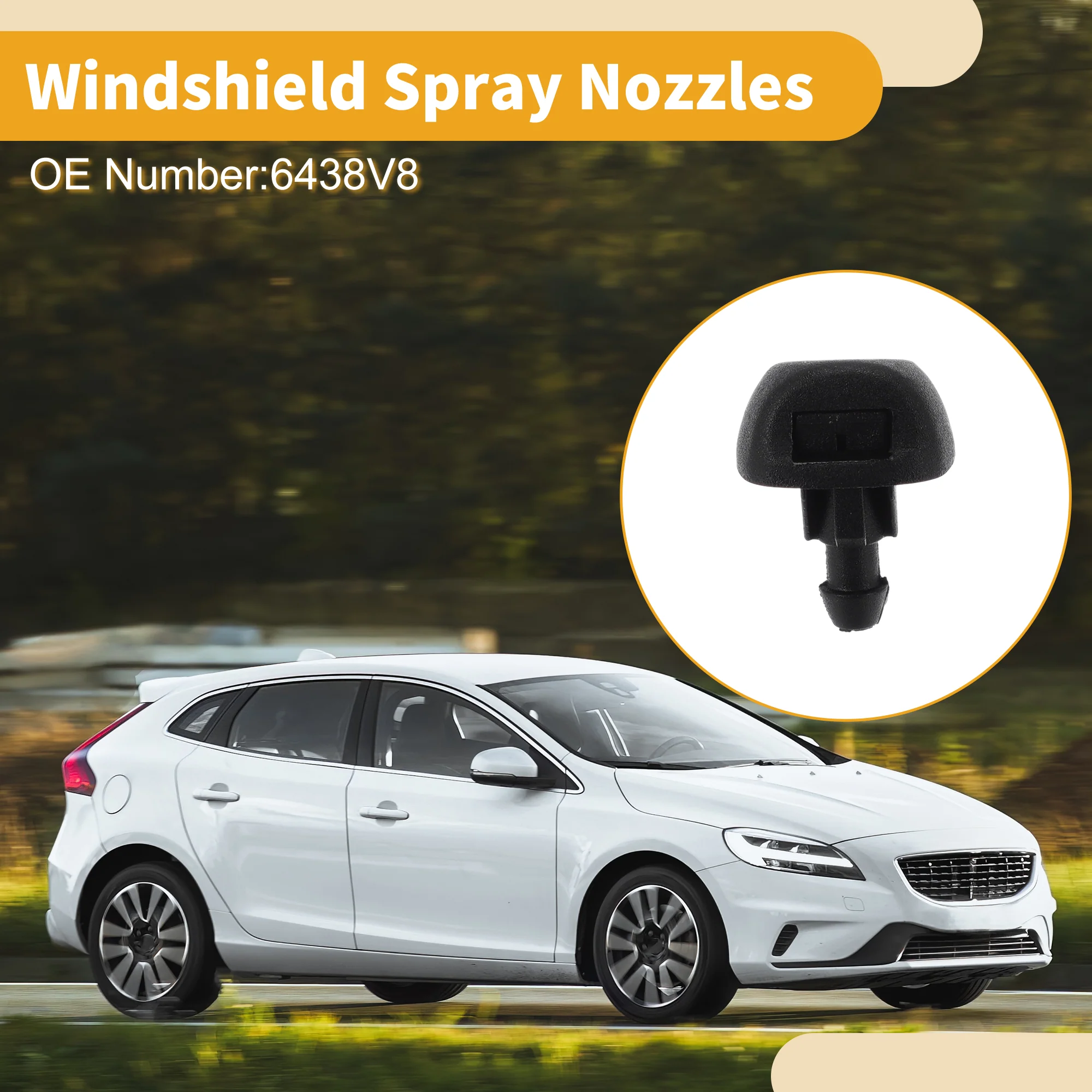 2 Pcs Front Windshield Washer Nozzle for Peugeot 207 2007-2015 No.6438V8 - Image 3