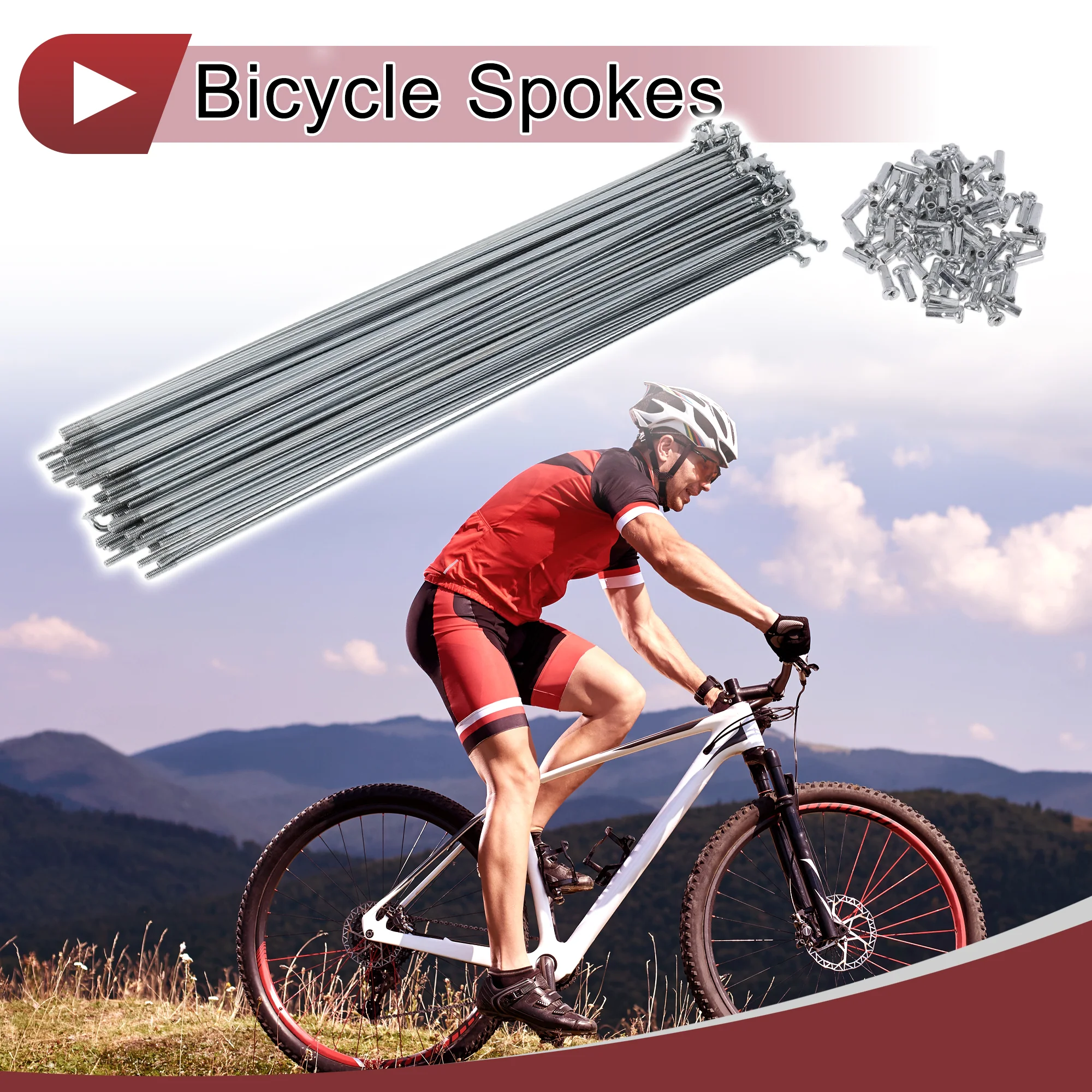72 Set 14G Bicycle Spokes 210mm Bike Wheel Spokes Carbon Steel Galvanized - Image 2