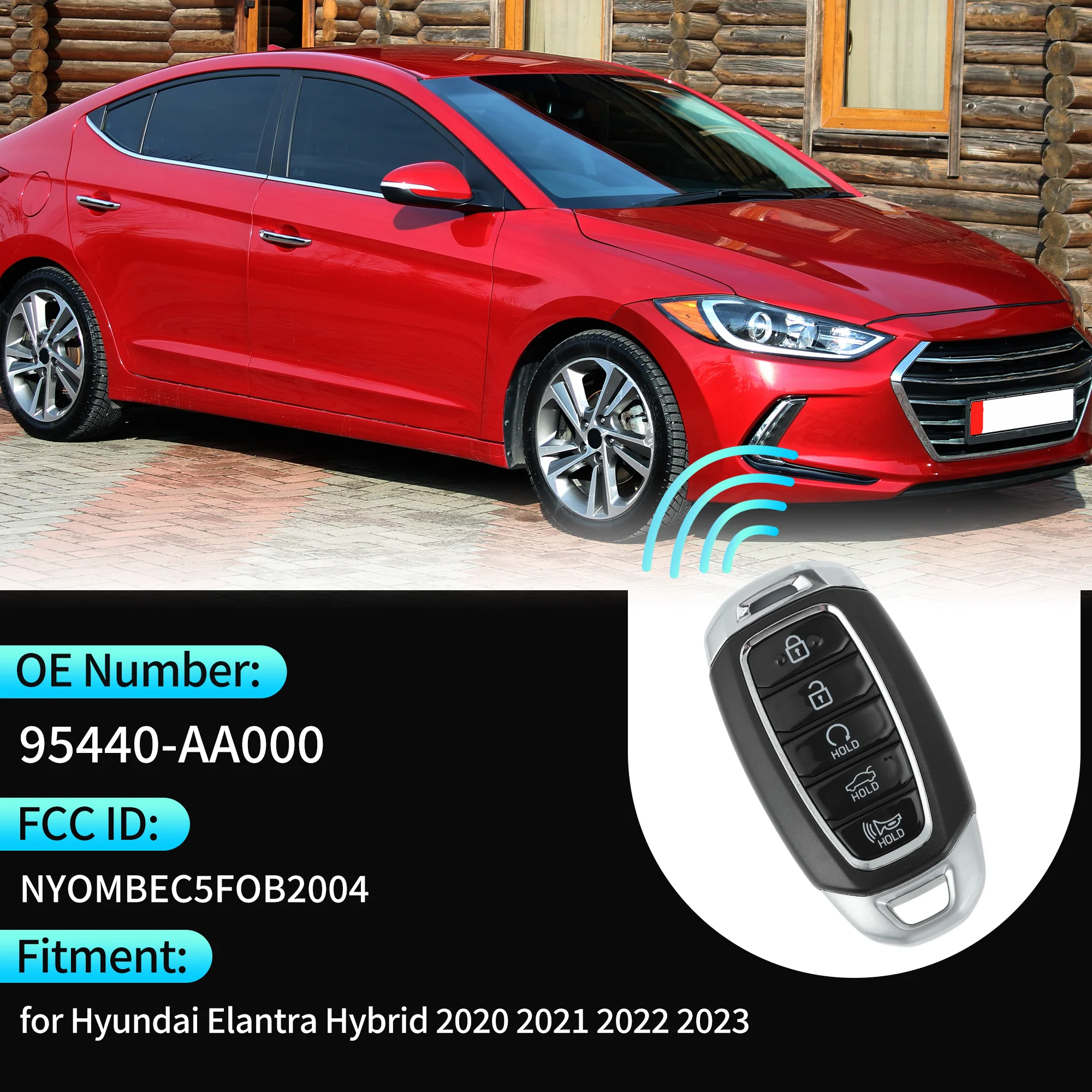 NYOMBEC5FOB2004 434 MHz Keyless Entry Remote Key Fob for Hyundai Elantra 20-23 - Image 3