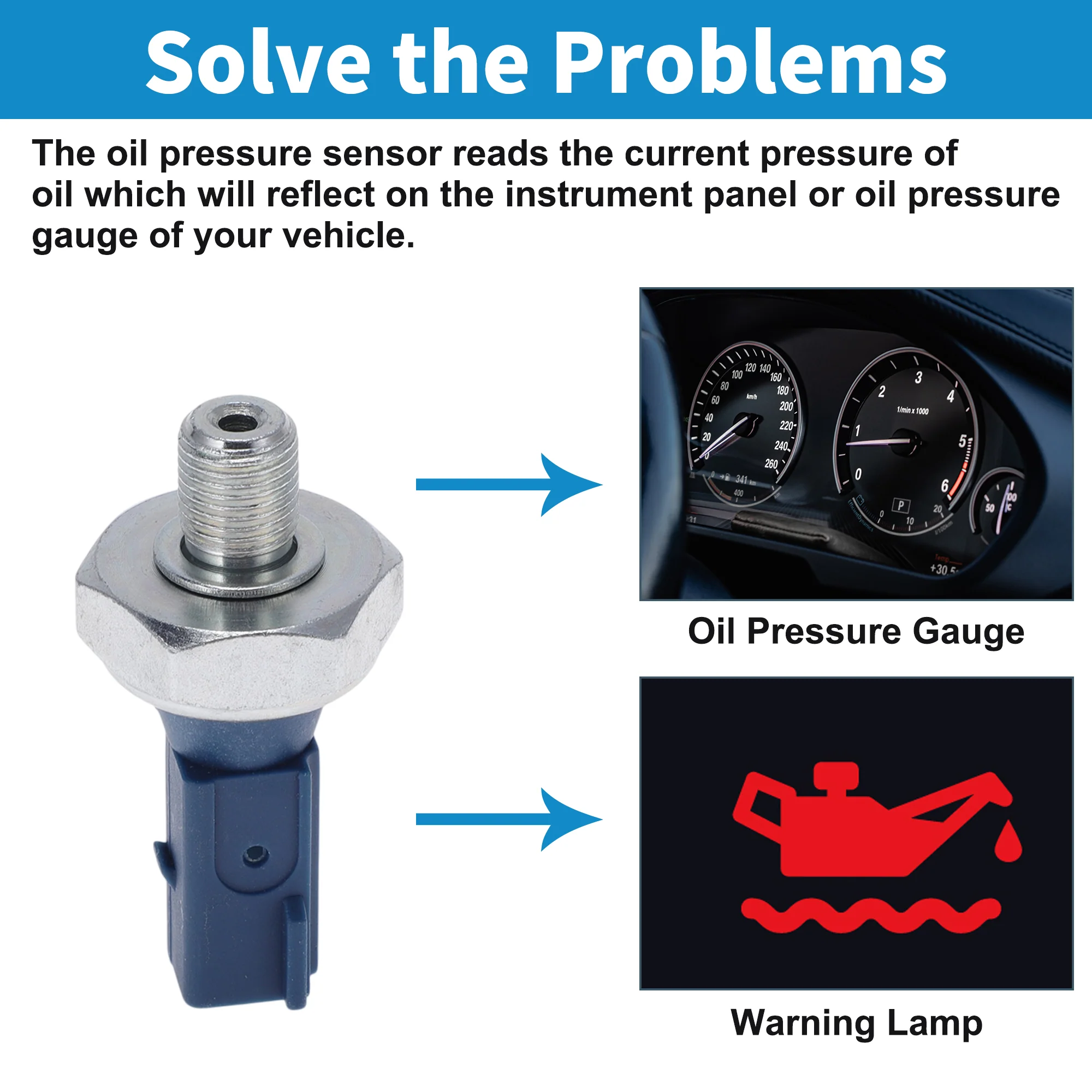 No.06K919081 Engine Oil Pressure Sensor for Audi A8 Quattro V8 4.0L 14-18 - Image 3