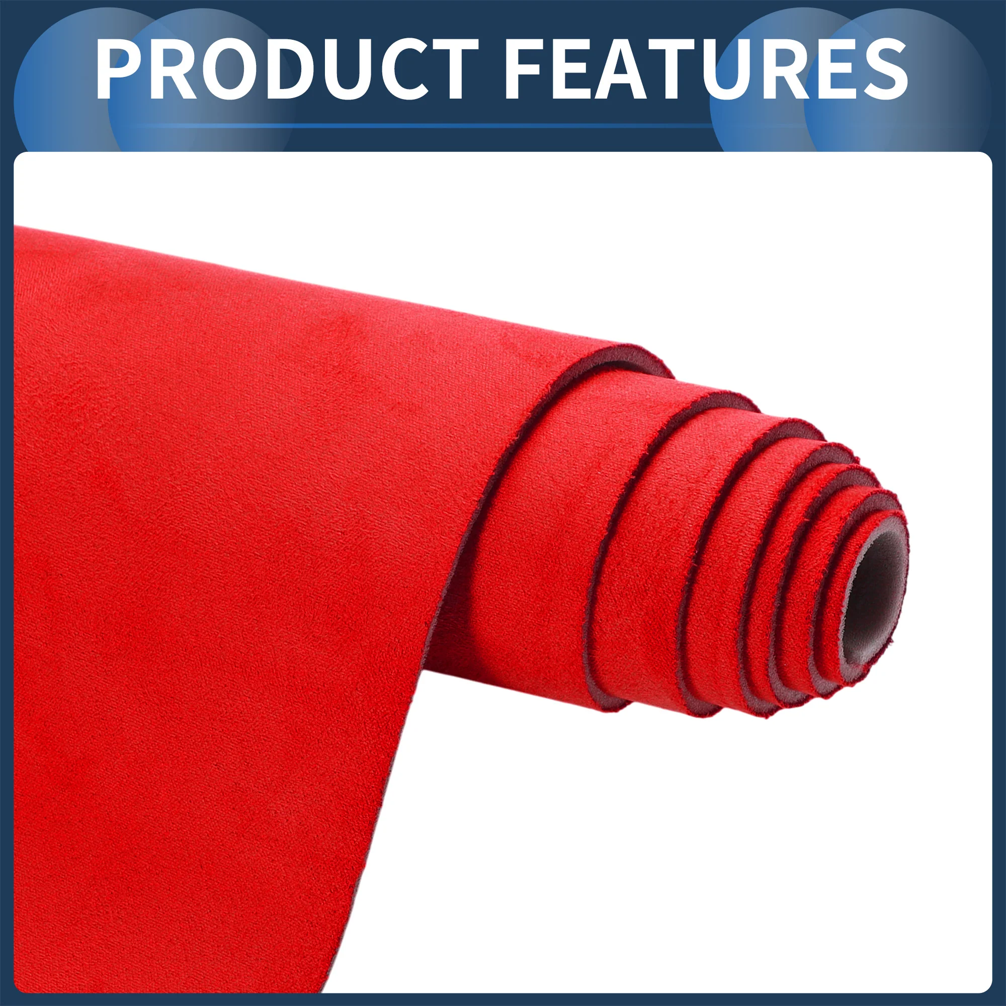 160G Headliner Fabric 90.16"x59.84" Foam Backing for Car Roof Repair Red - Image 5