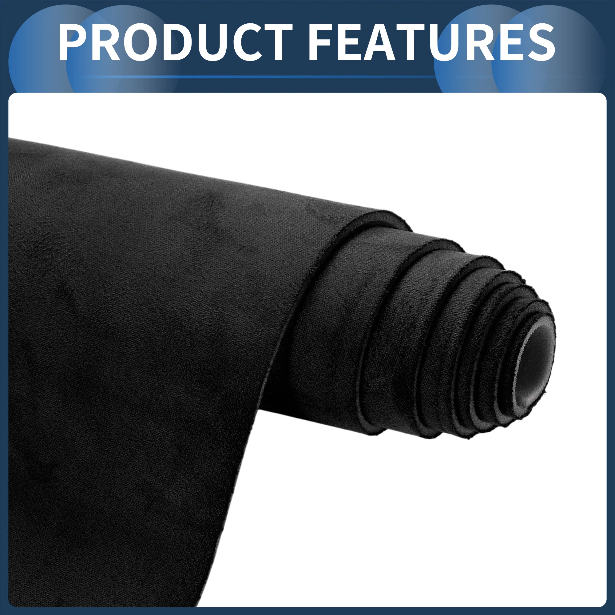 160G Headliner Fabric 90.16"x59.84" Foam Backing for Car Roof Repair Black - Image 5