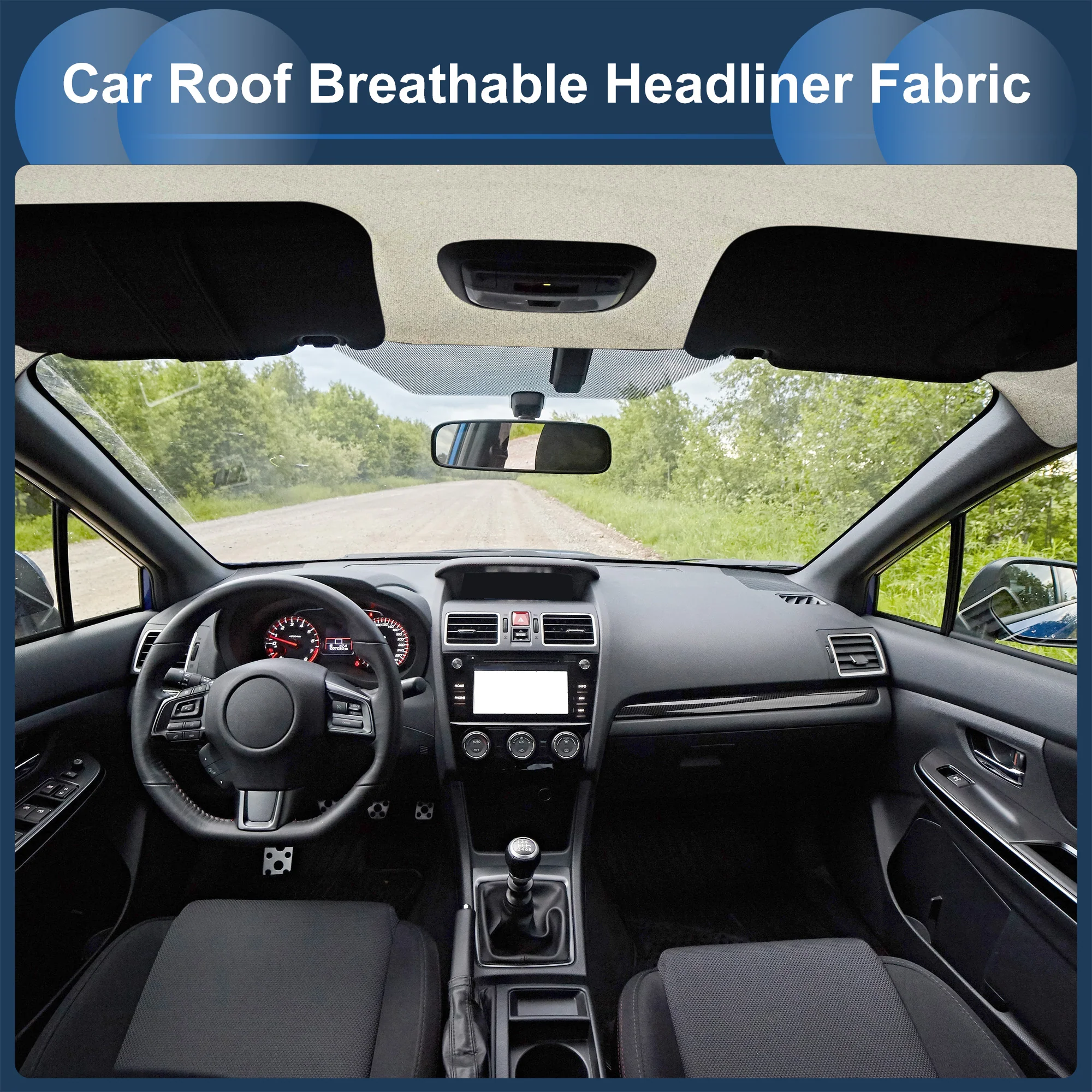 160G Headliner Fabric 48.03"x59.84" Foam Backing for Car Roof Repair Beige - Image 2