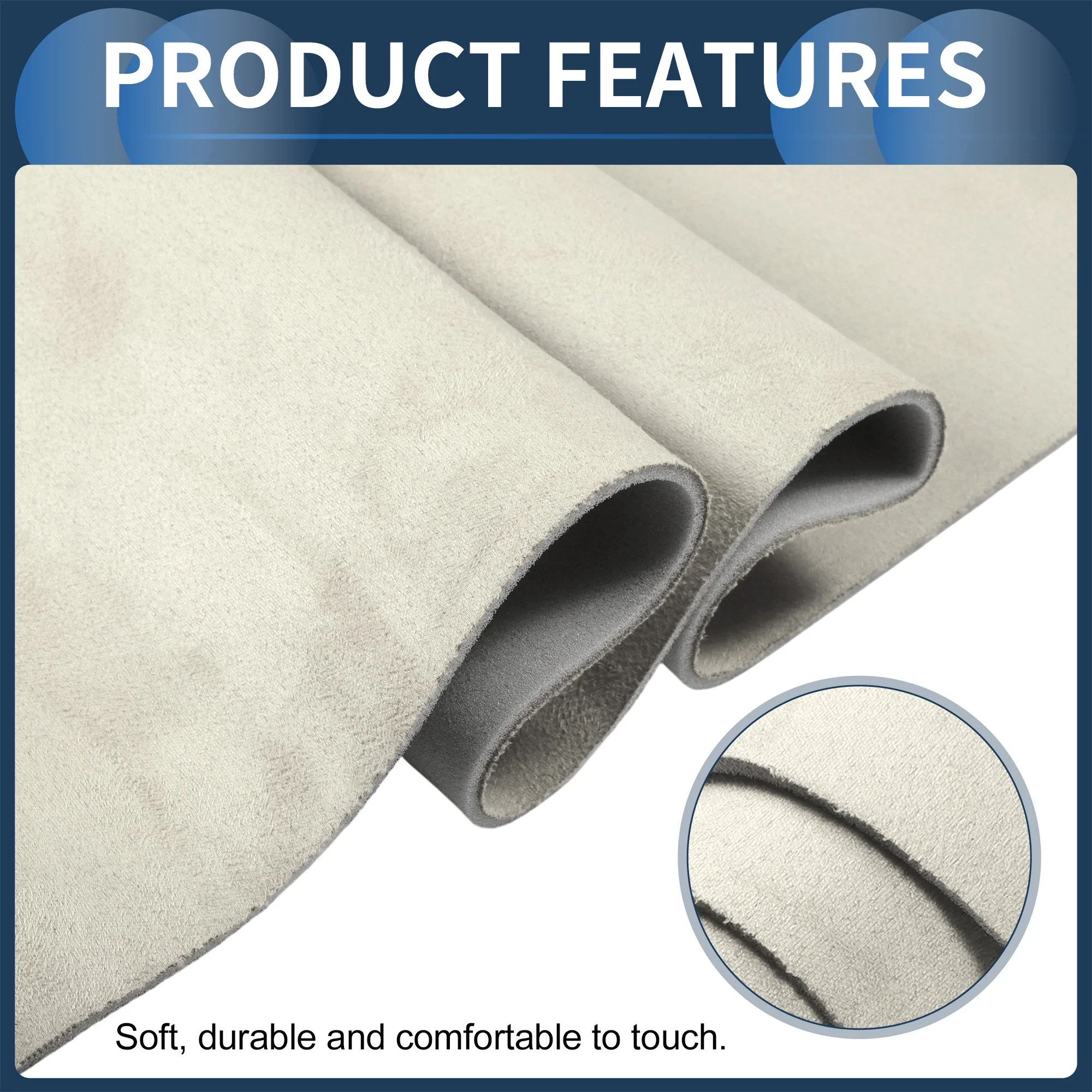 160G Headliner Fabric 48.03"x59.84" Foam Backing for Car Roof Repair Beige - Image 6
