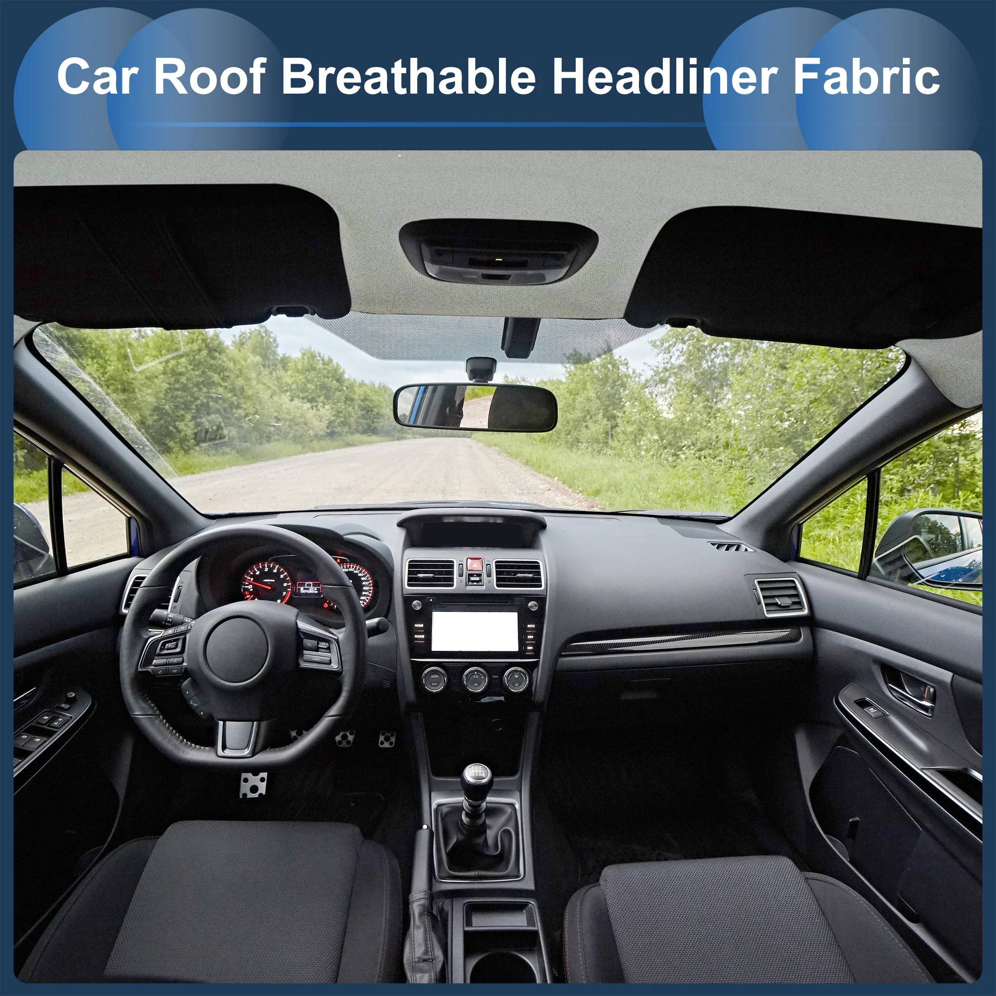 160G Headliner Fabric 48.03"x59.84" Foam Backing for Car Roof Repair Light Gray - Image 2