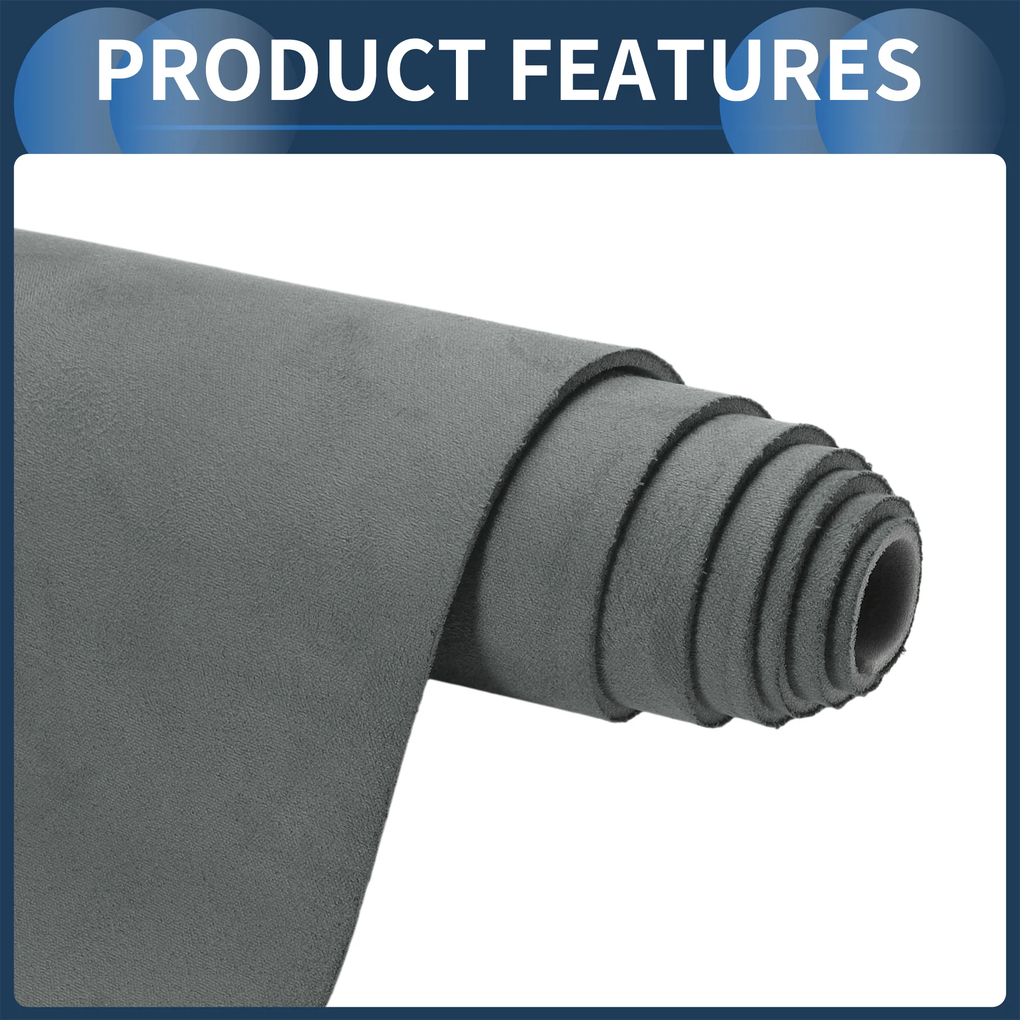 160G Headliner Fabric 48.03"x59.84" Foam Backing for Car Roof Repair Dark Gray - Image 5