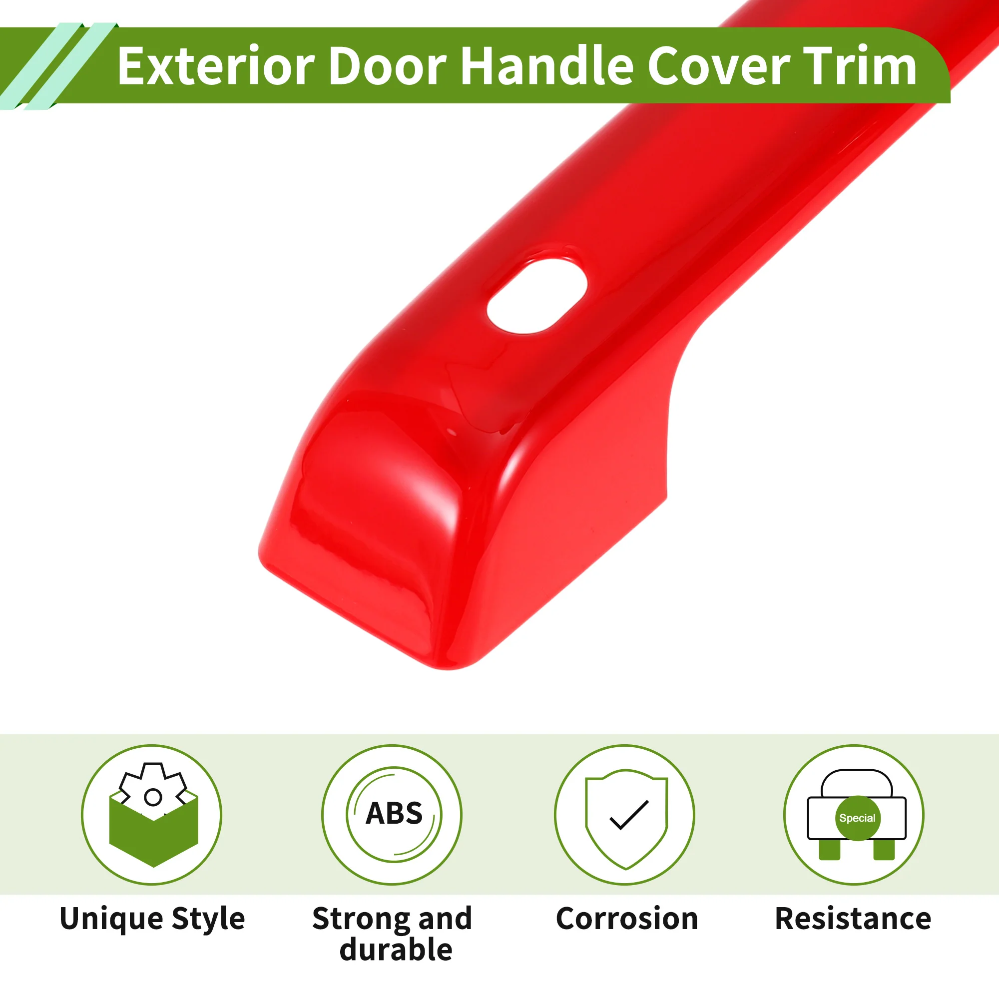 Exterior Door Handle Cover Trim for Ford Bronco 2021-2025 Red ABS 1 Set - Image 5