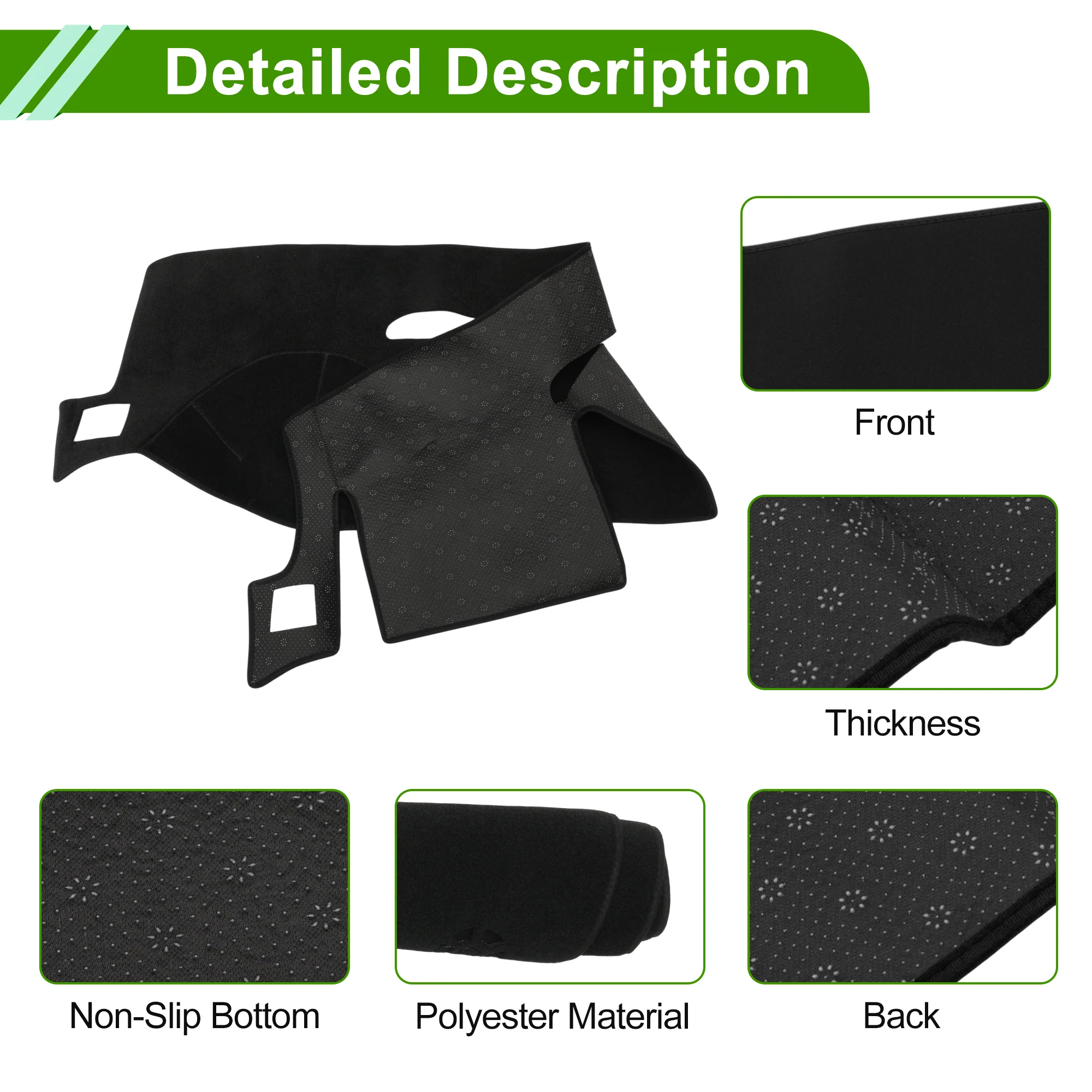 Dash Cover for Cadillac Escalade Esv Ext Hybrid 07-14 Dash Cover Mat Black 1Pc - Image 6