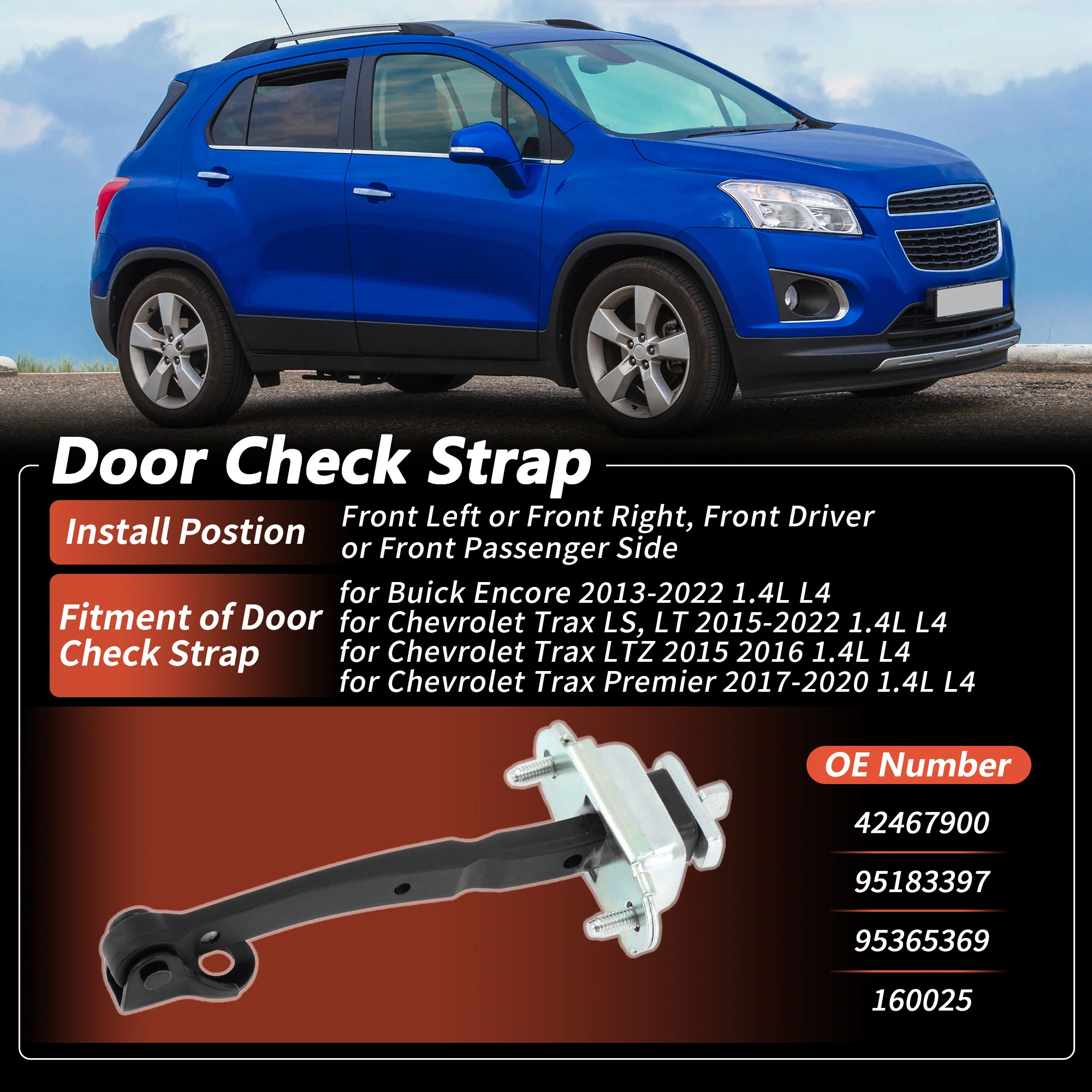 Door Check Strap for Buick Encore 13-22 for Chevrolet Trax 15-22 No.42467900 - Image 2