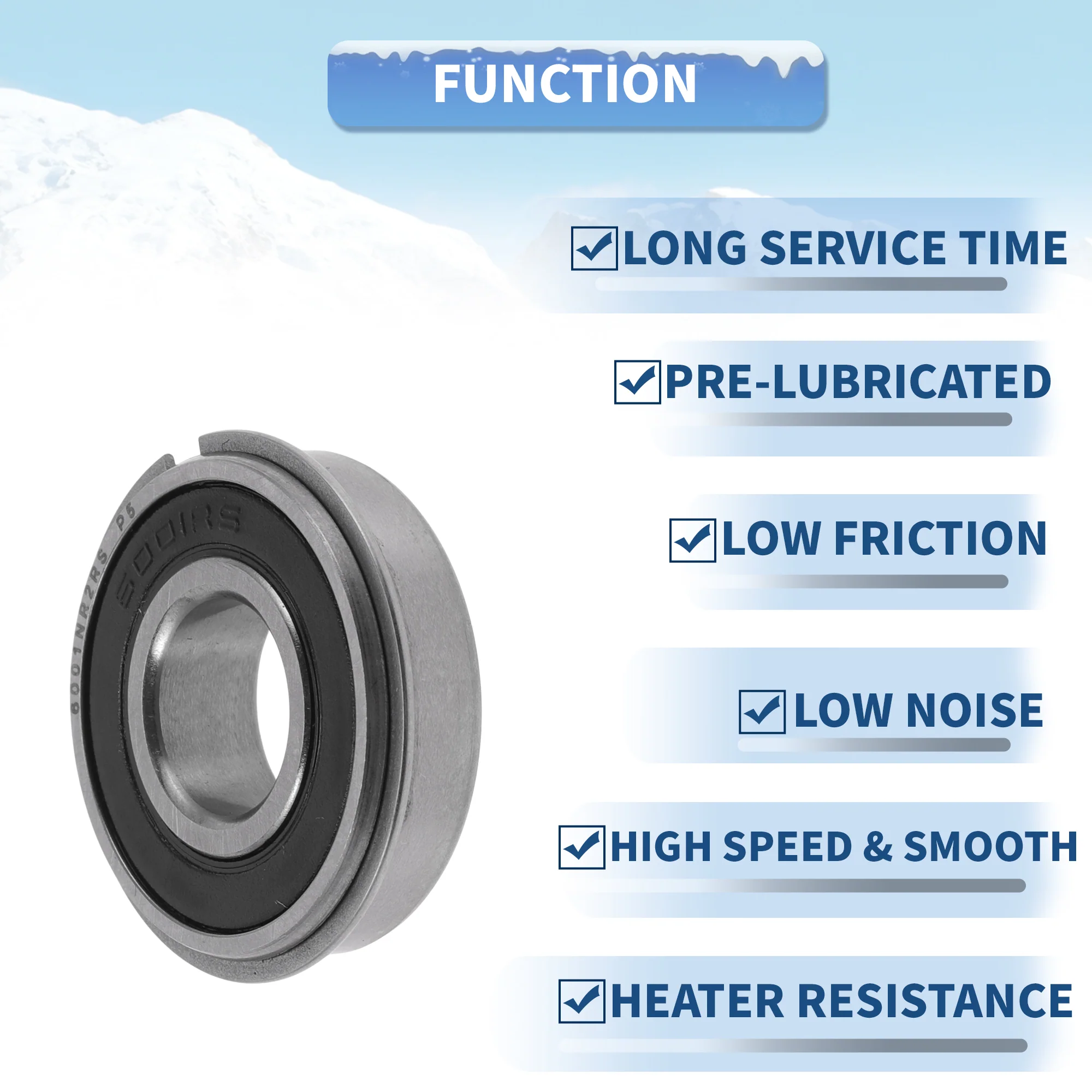 6001NR2RS Deep Groove Ball Bearings 12x28x8mm 1Pc Scooter Skateboard Wheel - Image 5