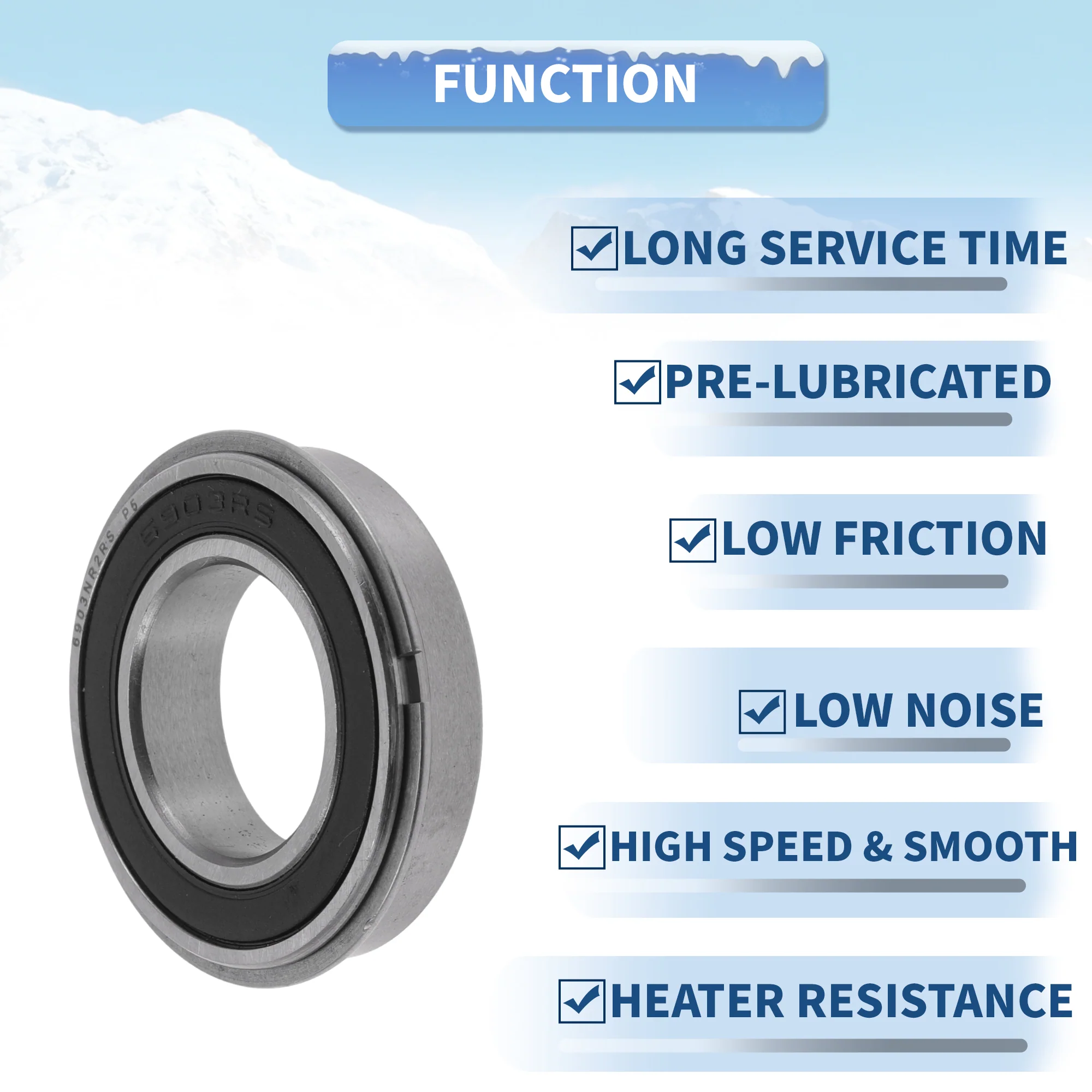 6903NR2RS Deep Groove Ball Bearings 17x30x7mm 1Pc Scooter Skateboard Wheel - Image 5