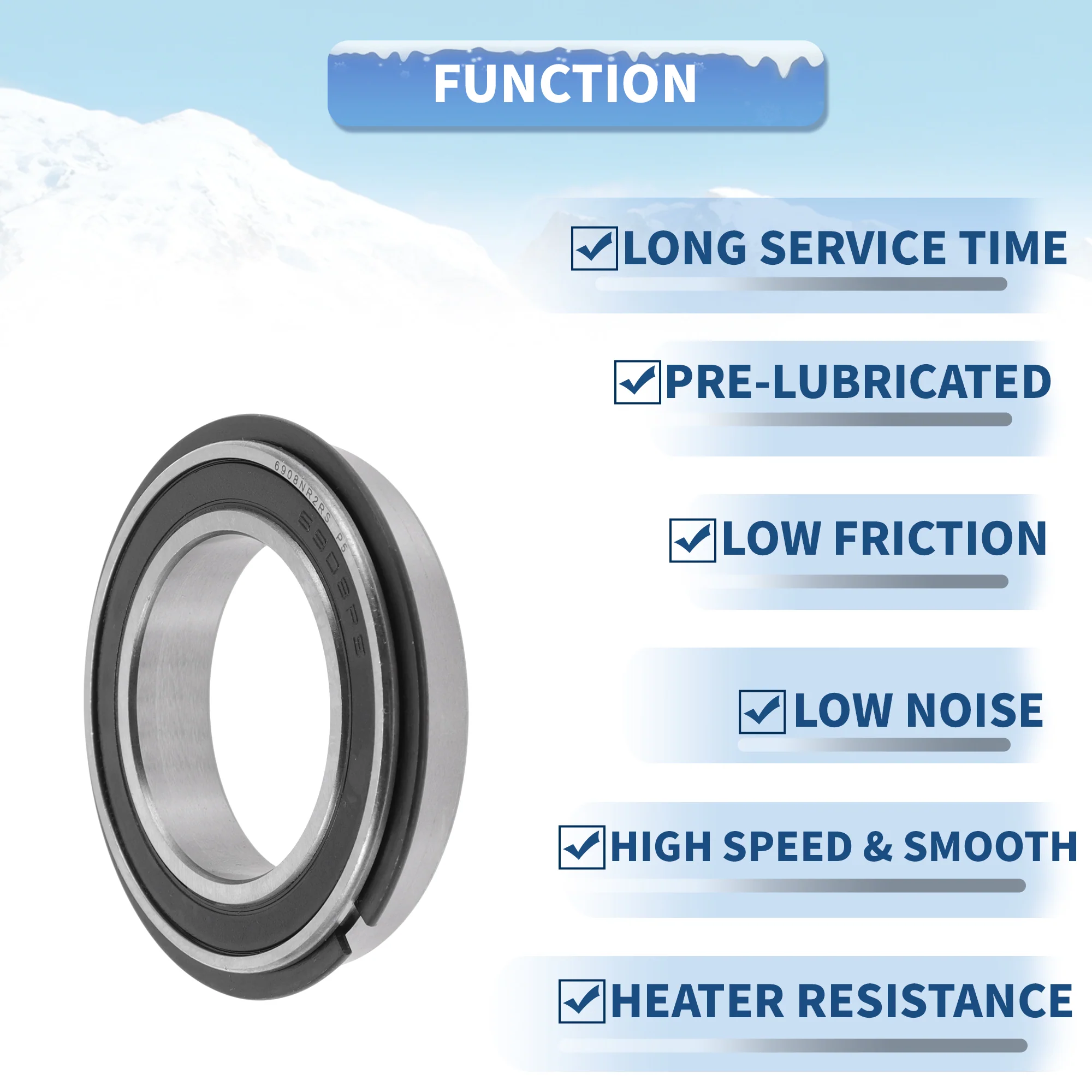 6908NR2RS Deep Groove Ball Bearings 40x62x12mm 1Pc Scooter Skateboard Wheel - Image 5
