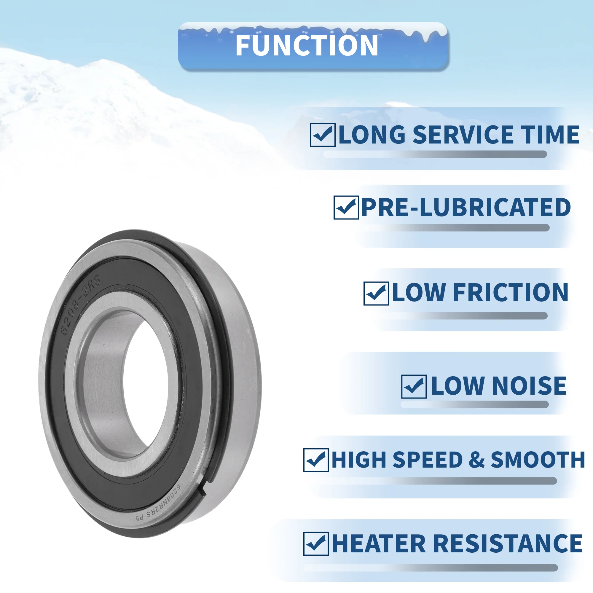 6208NR2RS Deep Groove Ball Bearings 40x80x18mm 1Pc Scooter Skateboard Wheel - Image 5