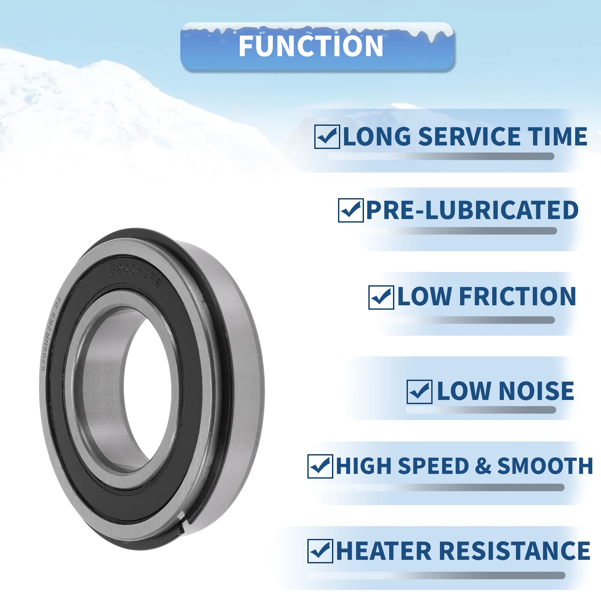 6209NR2RS Deep Groove Ball Bearings 45x85x19mm 1Pc Scooter Skateboard Wheel - Image 5