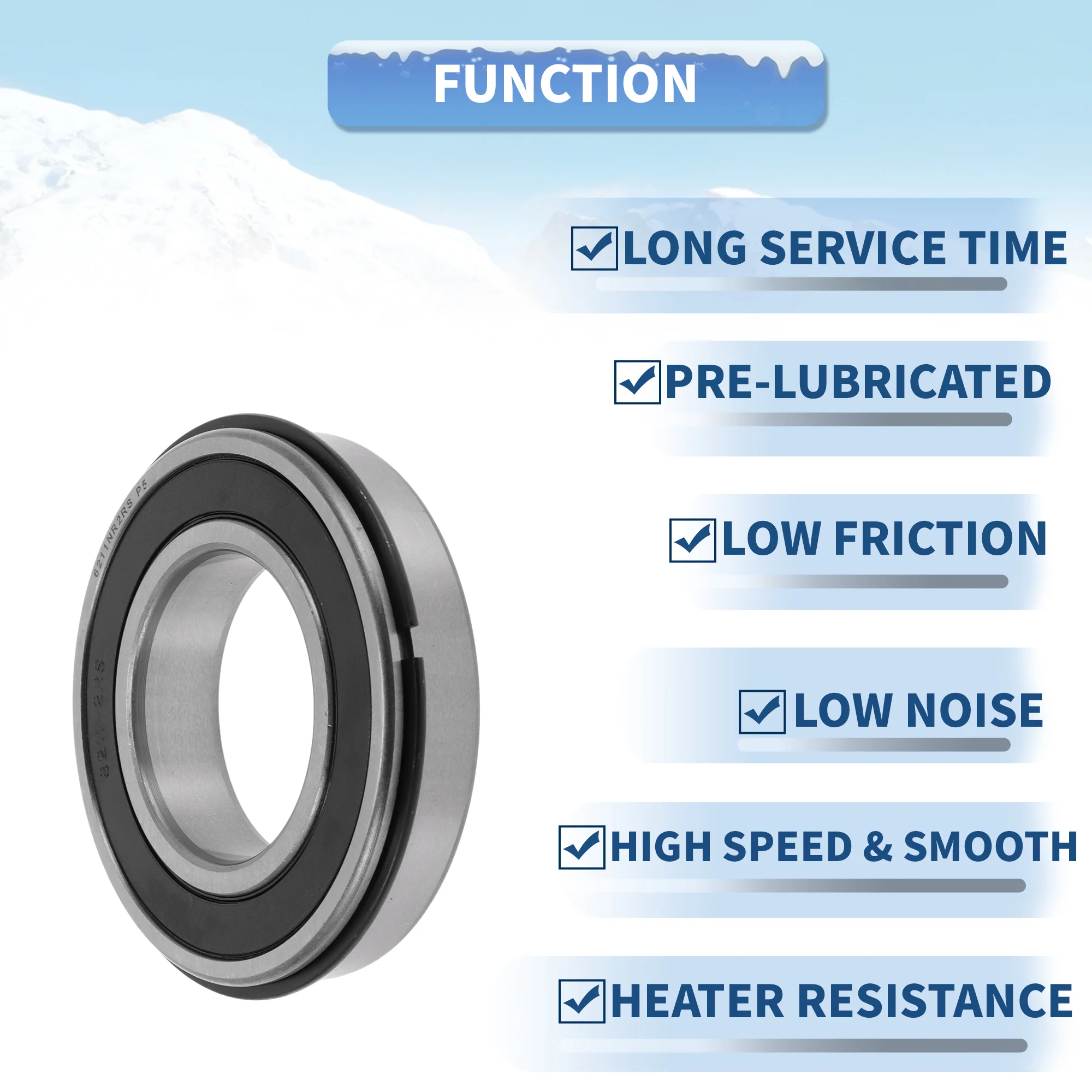 6211NR2RS Deep Groove Ball Bearings 55x100x21mm 1Pc Scooter Skateboard Wheel - Image 5
