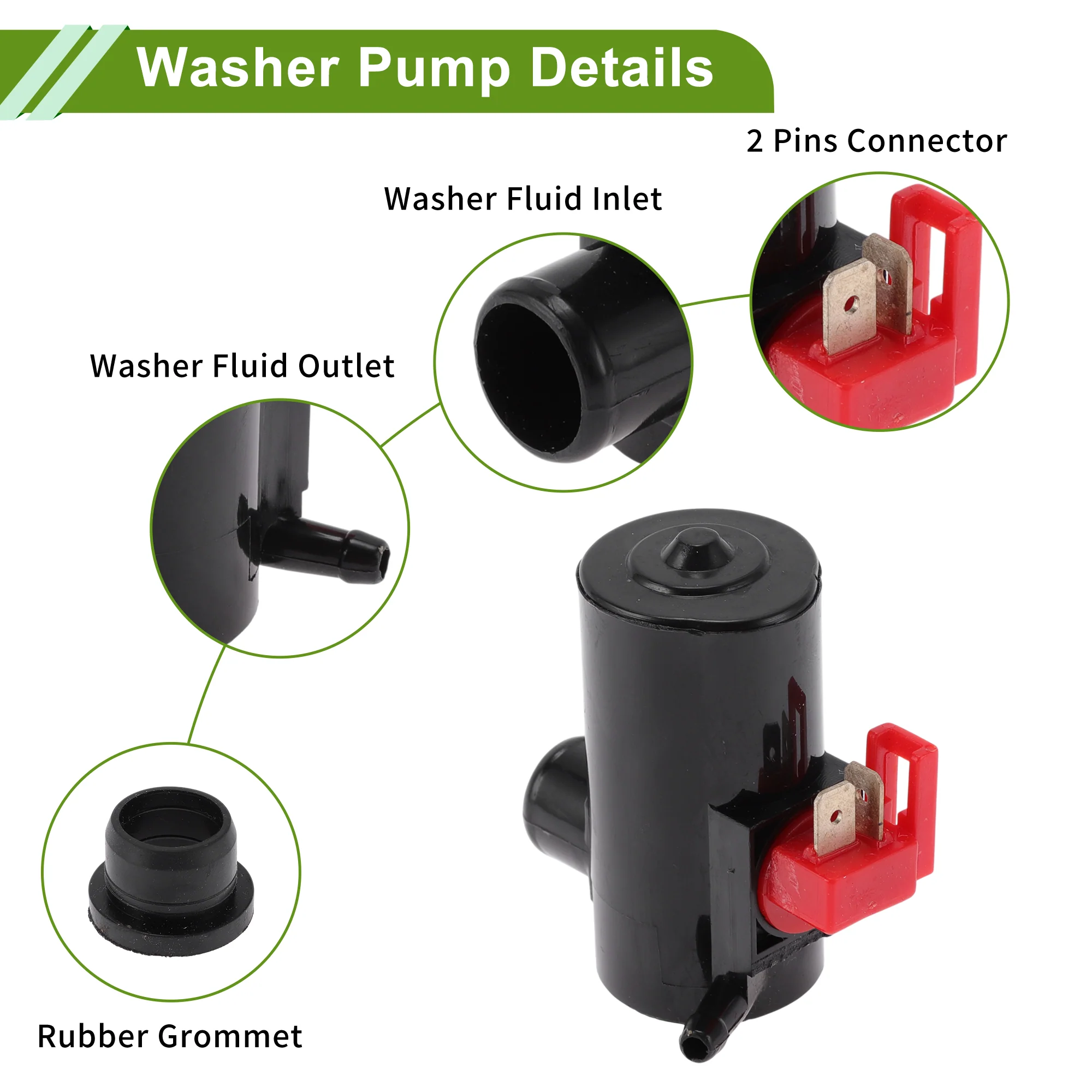 Windshield Washer Pump Washer Fluid Pump for Honda Civic 84-87 No.76806SL0E01 - Image 5