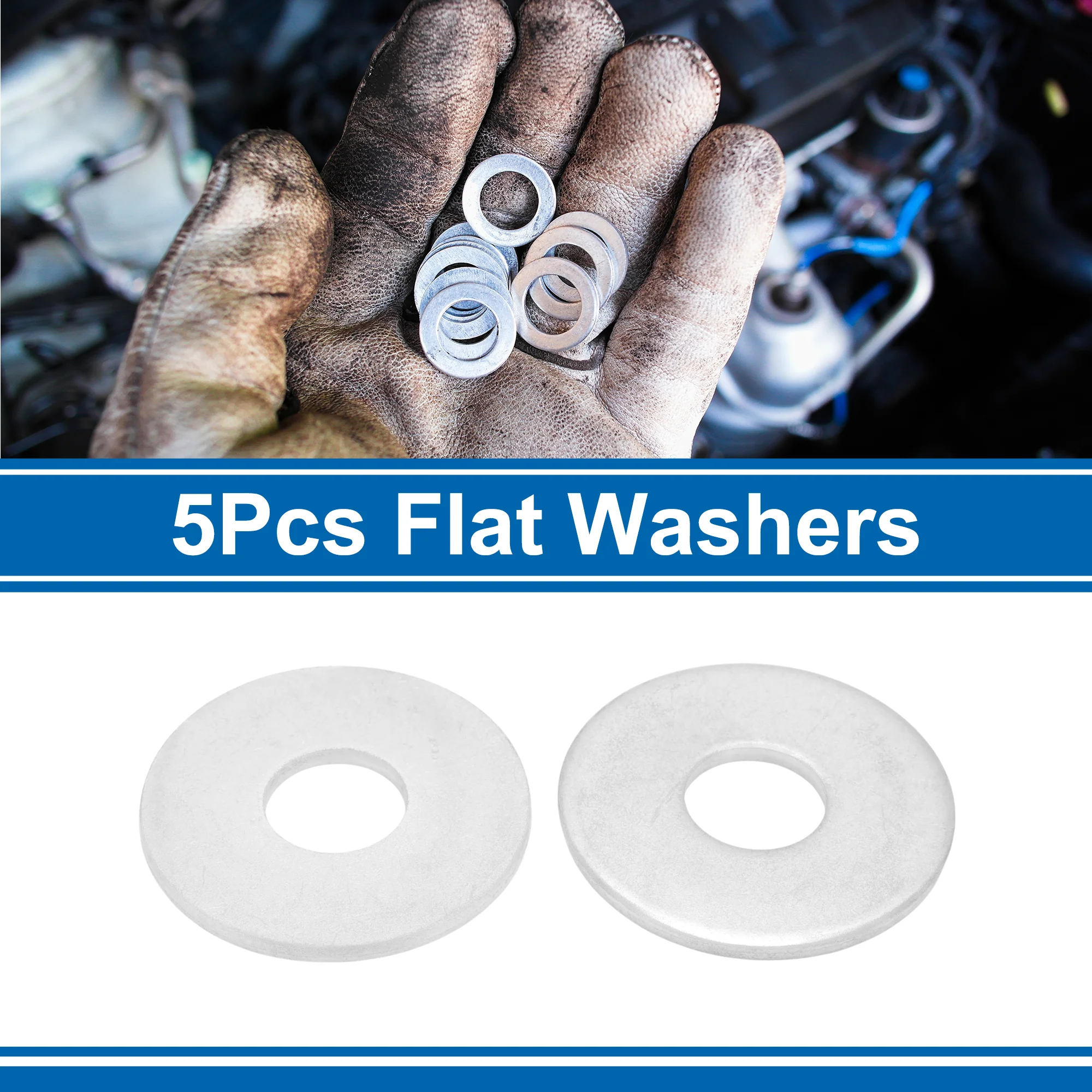 Universal Flat Washer 20mm ID 60mm OD Alloy Steel Silver Tone 5 Pcs - Image 3