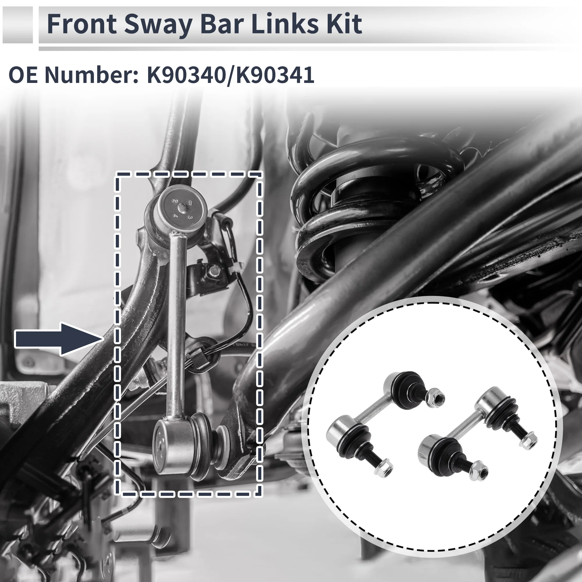 Front Stabilizer Bar Links No Bushing for ACURA CL 2001 - 2003 No.K90340/K90341 - Image 2