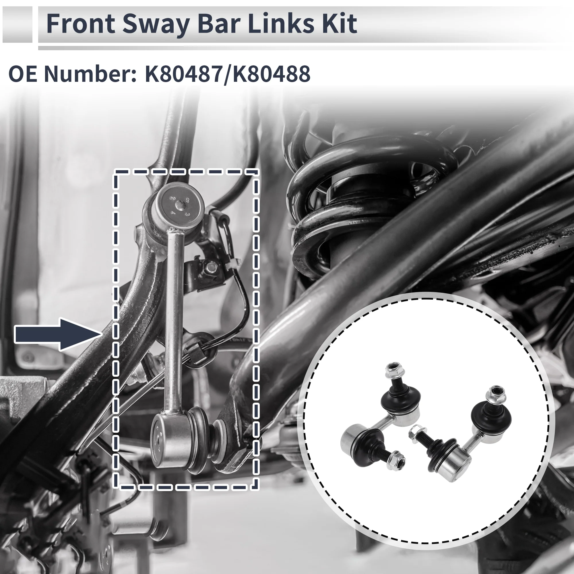 Front Stabilizer Bar Links No Bushing for Acura RSX 2002-2006 No.K80487/K80488 - Image 2