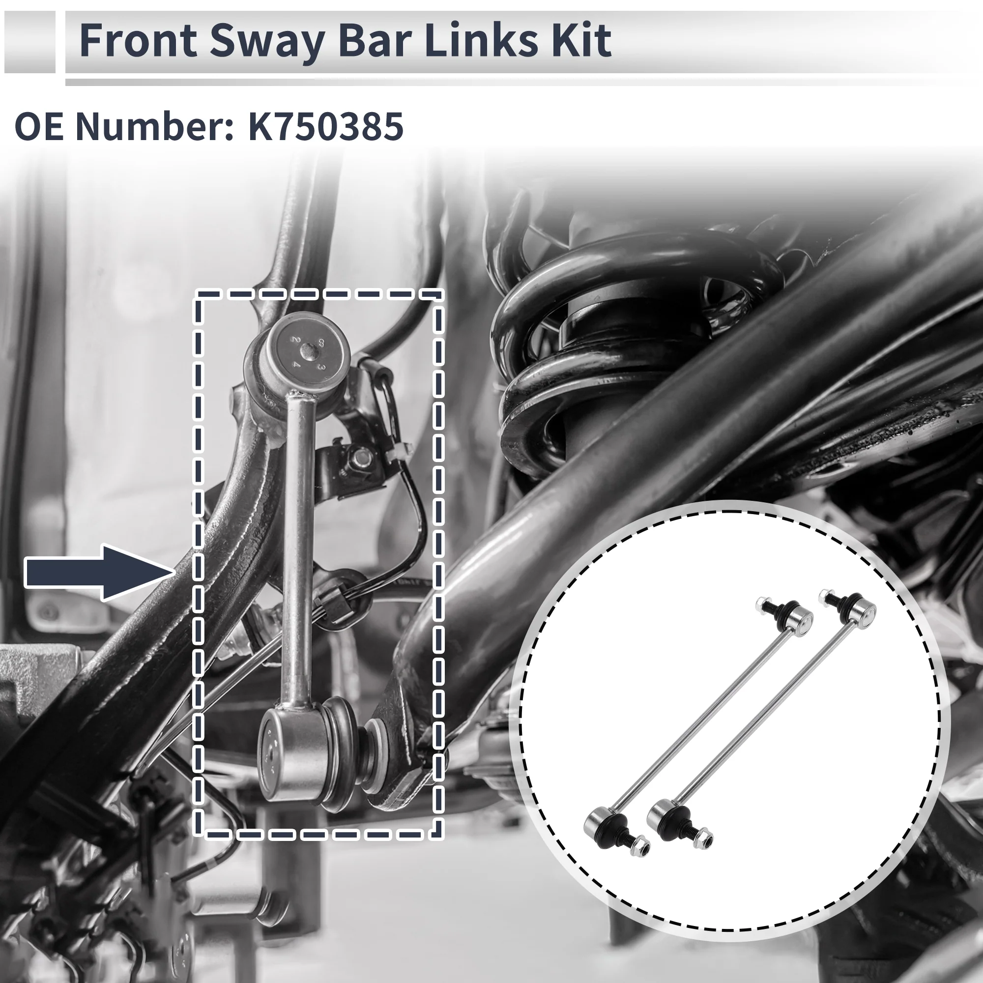 Front Stabilizer Bar Links No Bushing for Chrysler Sebring 2009-2010 No.K750385 - Image 2