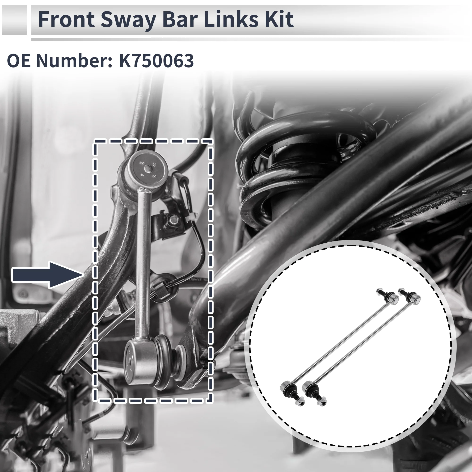 Front Stabilizer Bar Links No Bushing for Land Rover for Range Rover No.K750063 - Image 2
