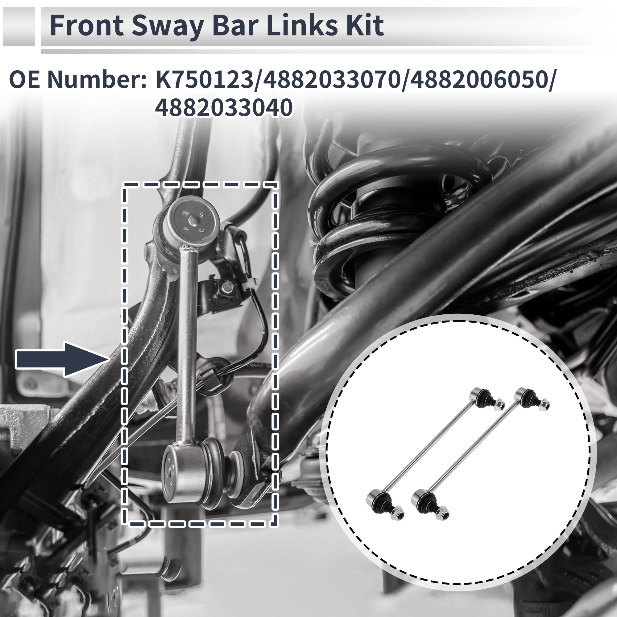 Front Stabilizer Bar Links No Bushing for TOYOTA AVALON 2013-2018 No.K750123 - Image 2