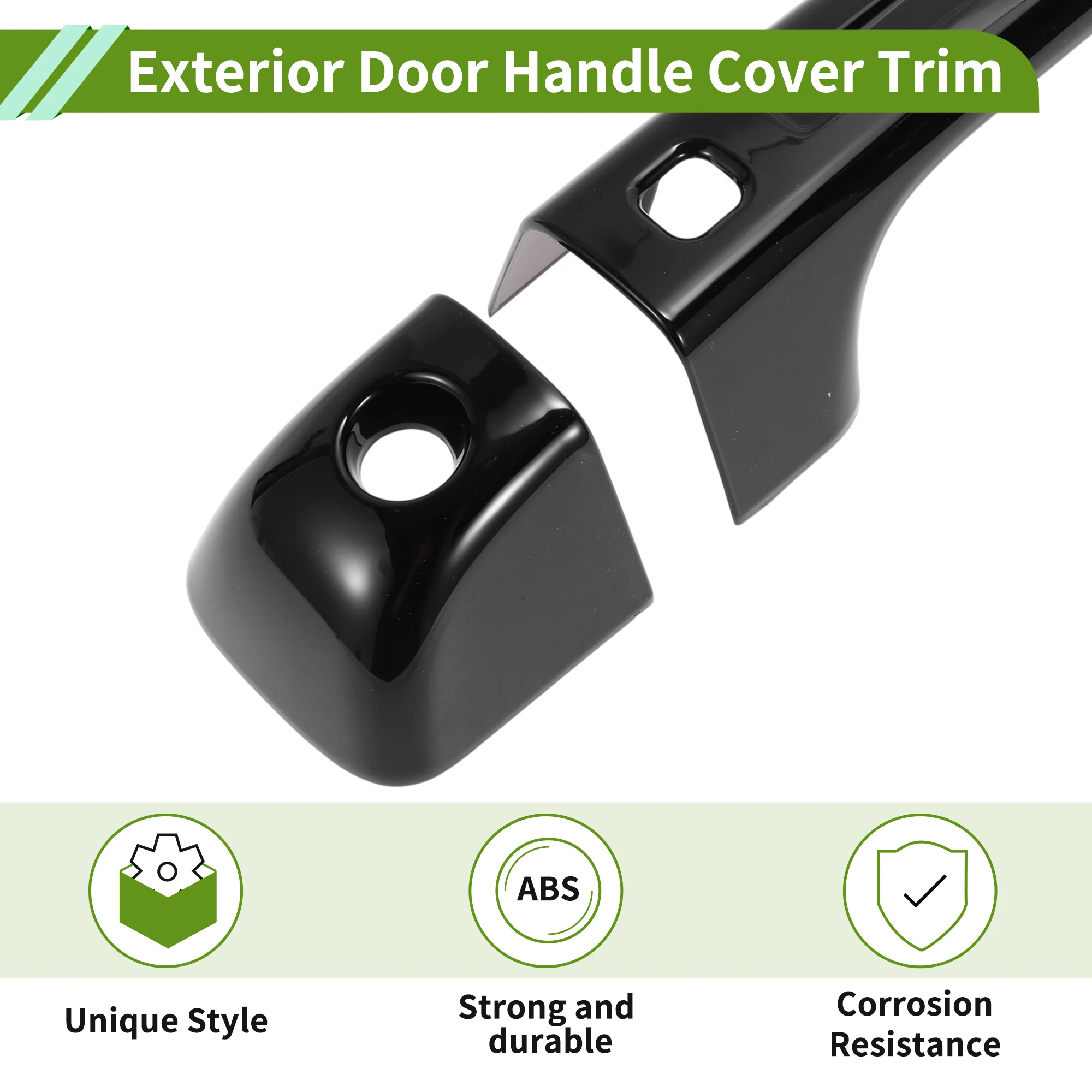 Exterior Door Handle Cover Trim for Ford Bronco 2021-2025 Gloss Black ABS - Image 5
