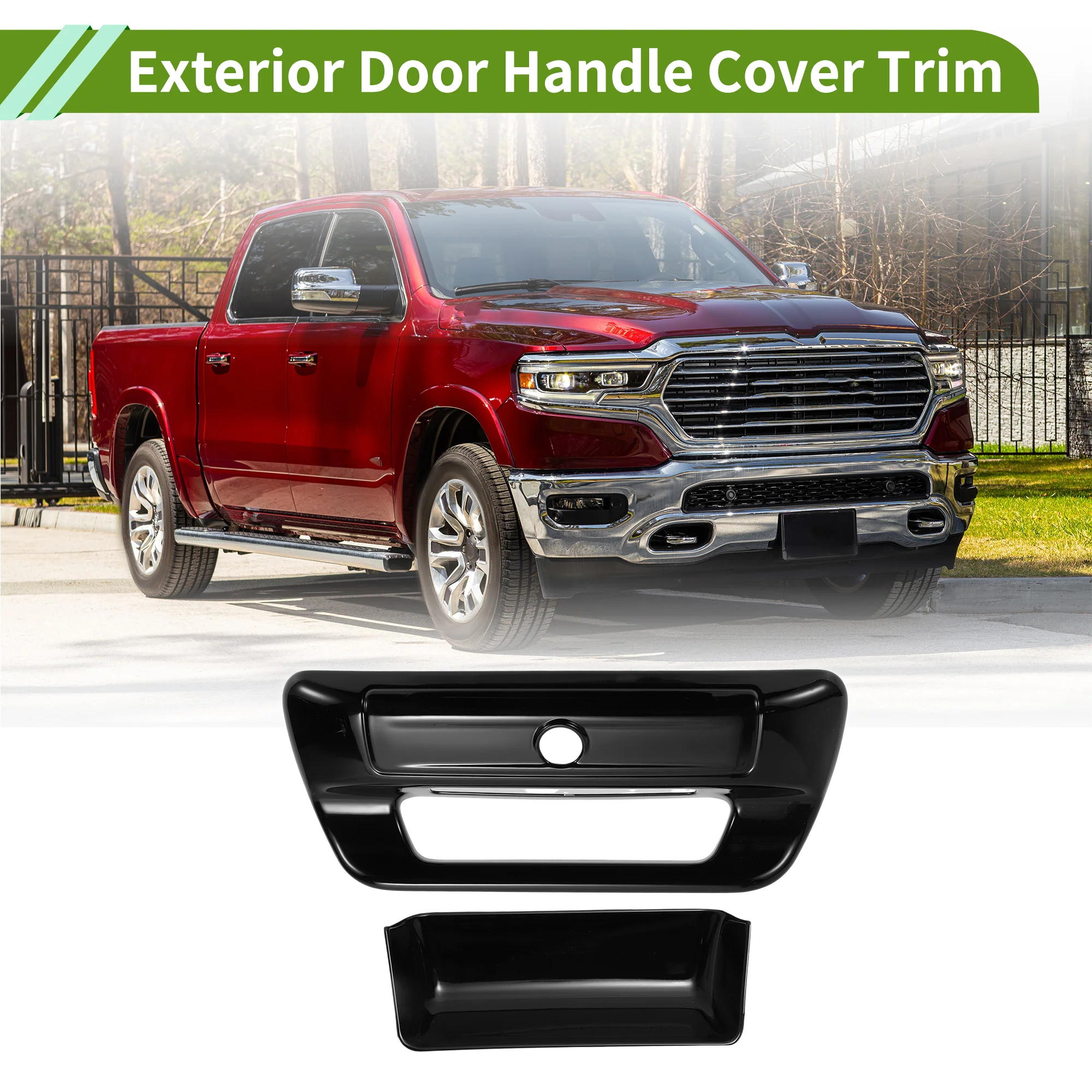 Exterior Door Handle Cover Trim Tailgate for Dodge for Ram 1500 2500 3500 1 Set - Image 2