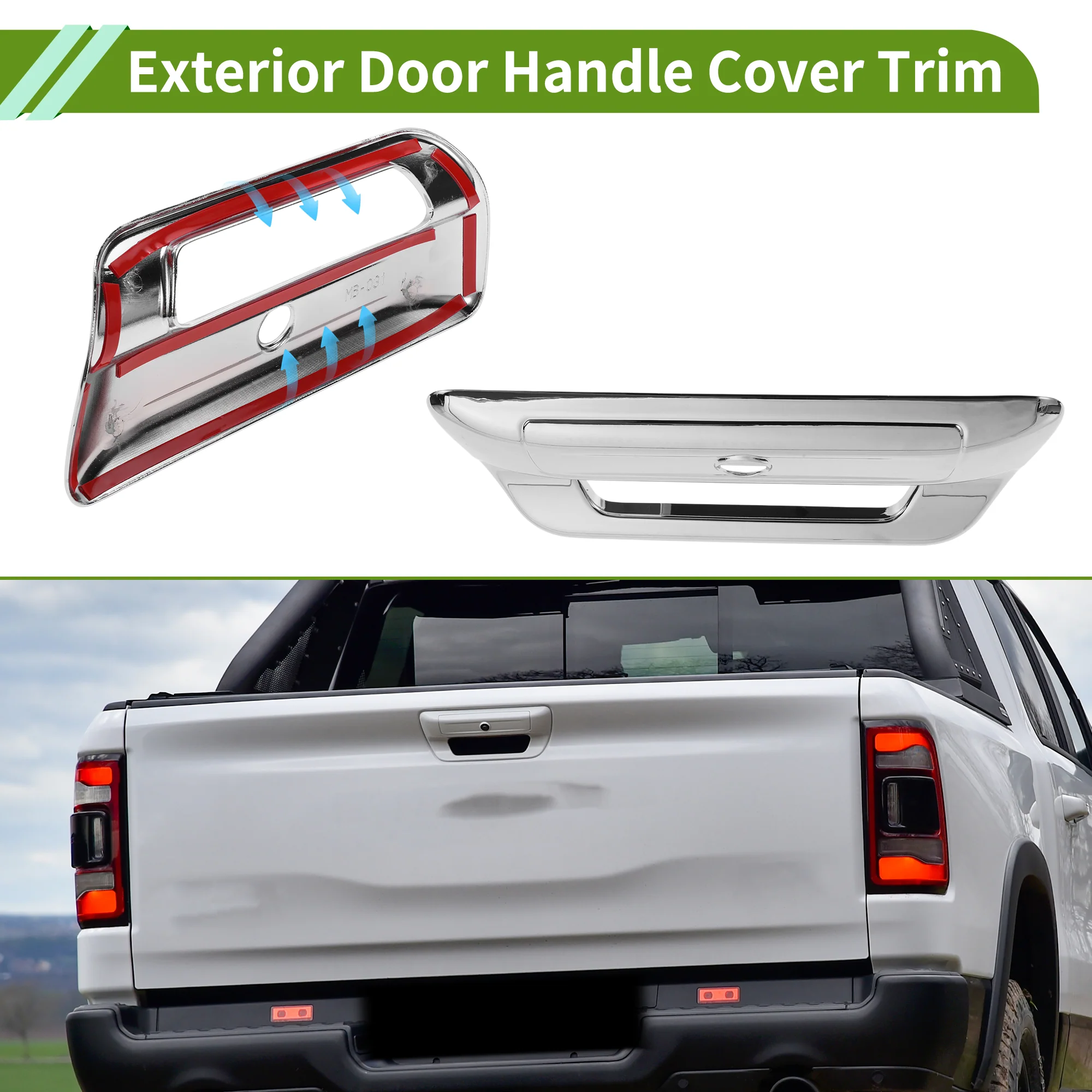 Exterior Door Handle Cover Trim Tailgate for Dodge for Ram 1500 2500 3500 - Image 3