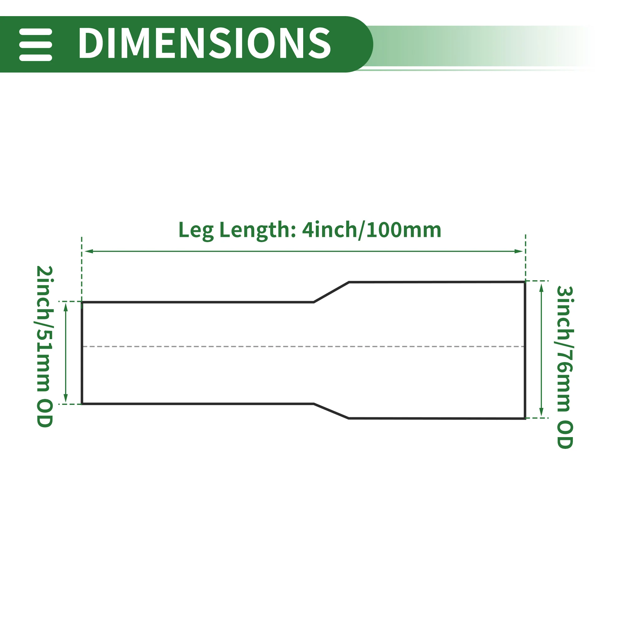 2 to 3" OD Mandrel Exhaust Bend Elbow Concentric Reducer - Image 3