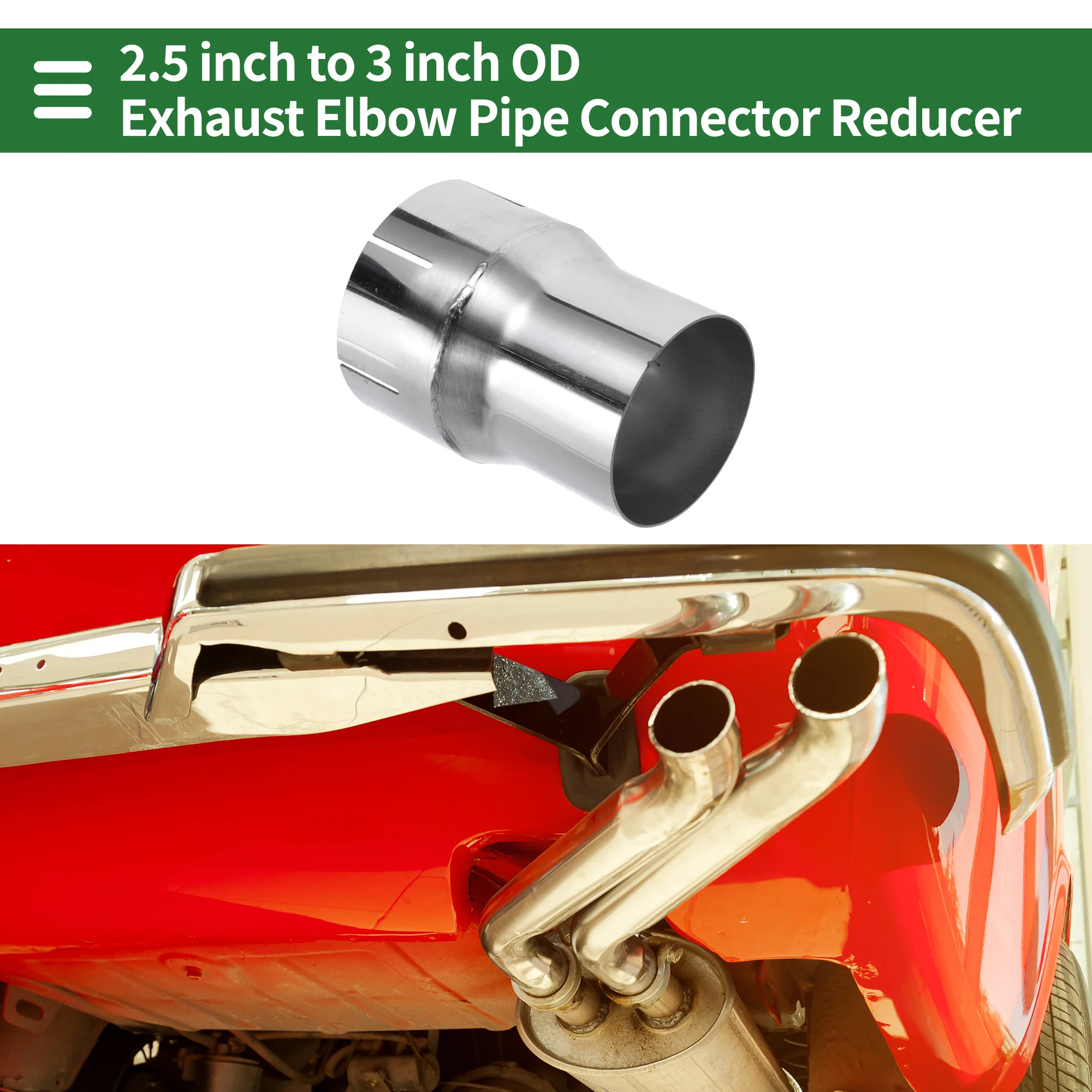 2.5 to 3 inch OD Mandrel Exhaust Bend Elbow Concentric Reducer - Image 2