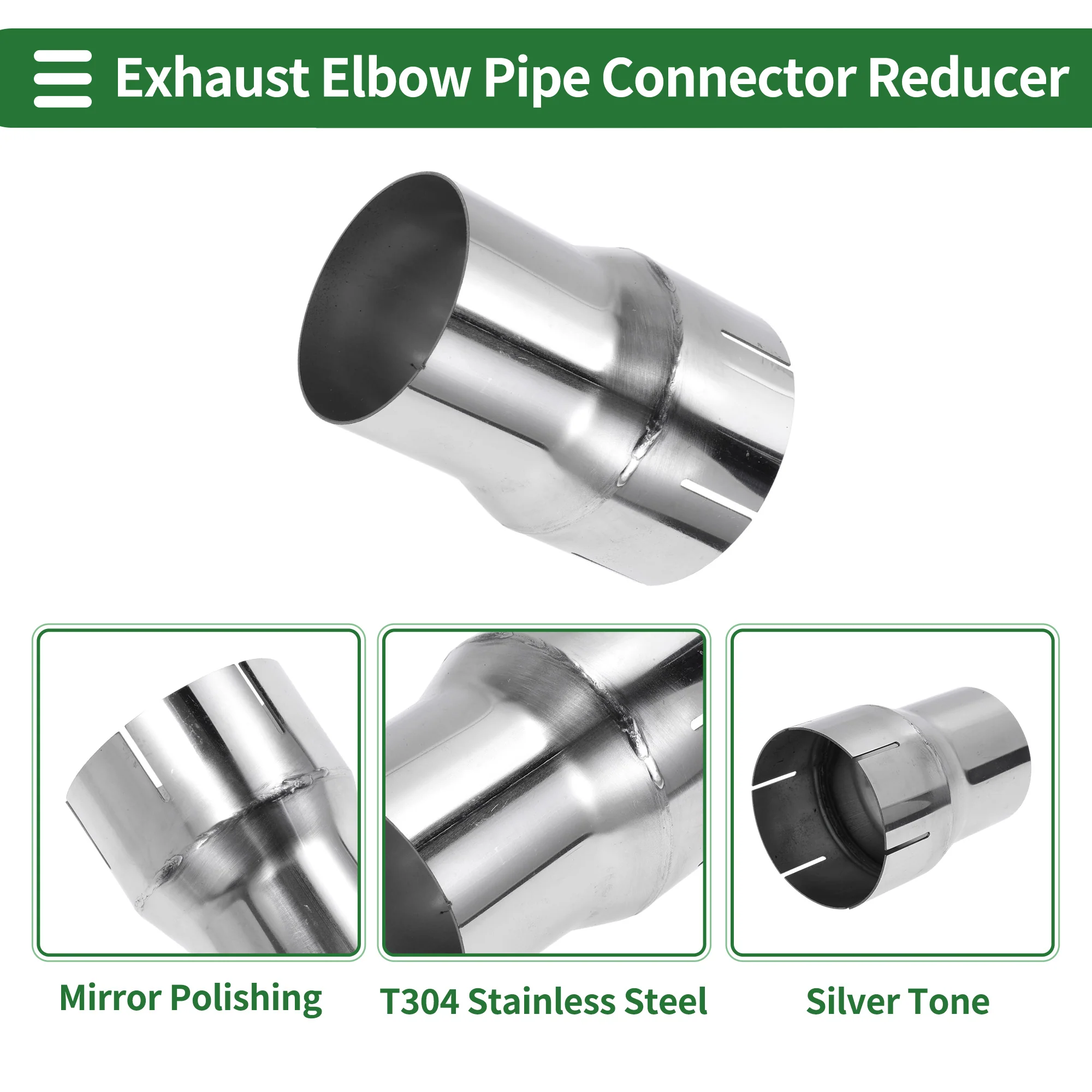 2.5 to 3 inch OD Mandrel Exhaust Bend Elbow Concentric Reducer - Image 4