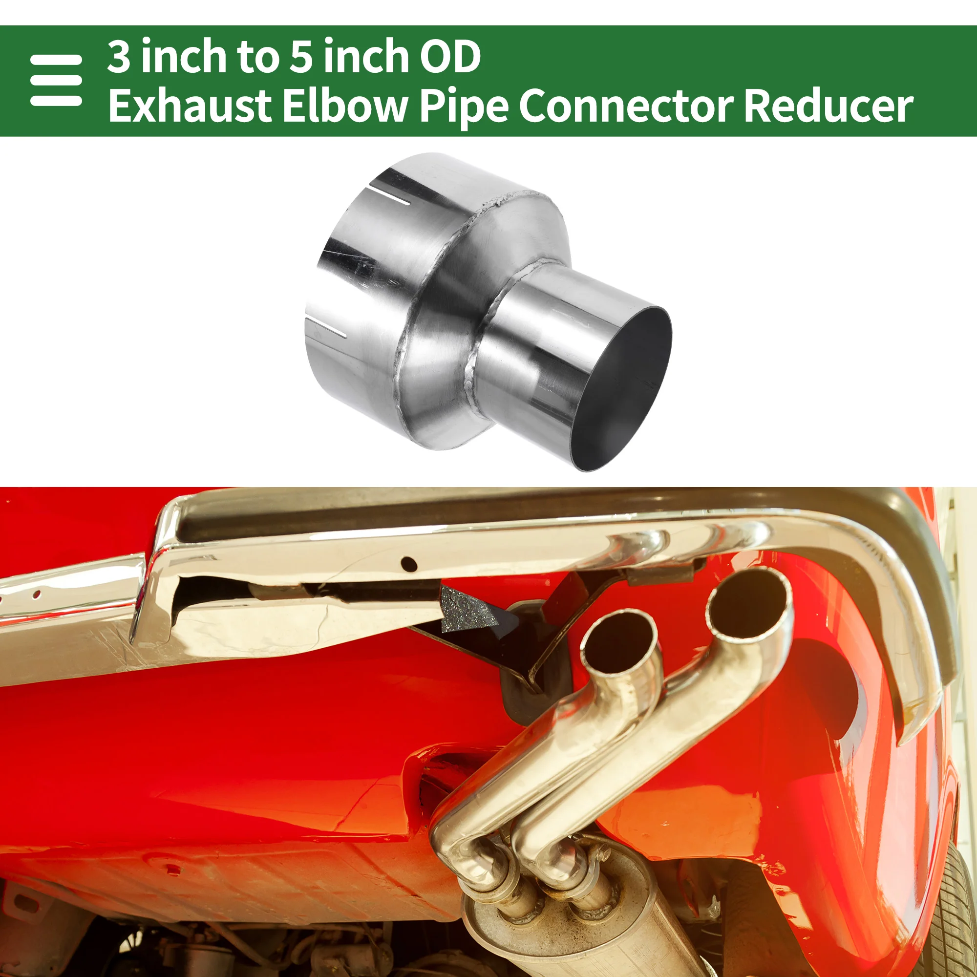 3 to 5inch OD Mandrel Exhaust Bend Elbow Concentric Reducer - Image 2