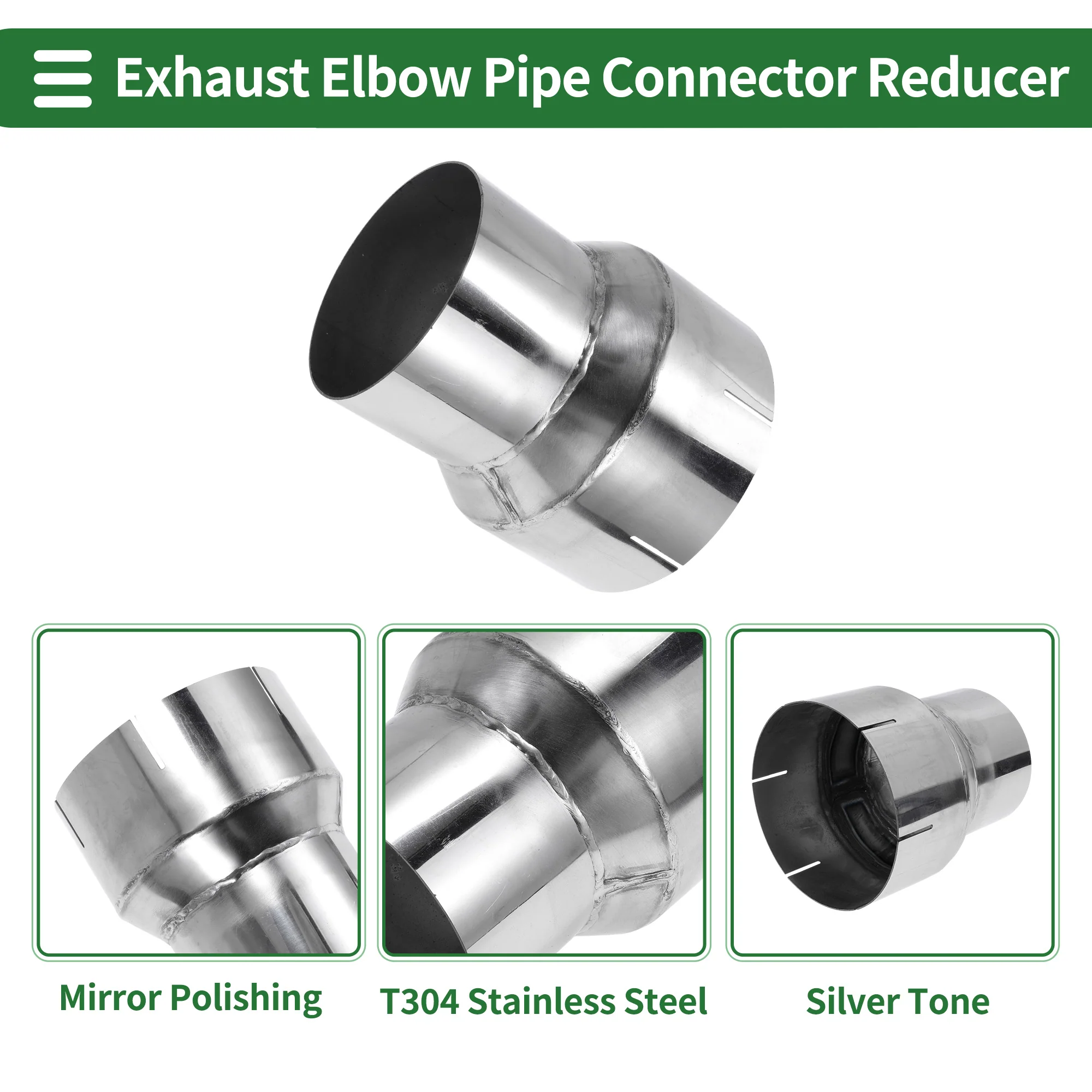 3.5 to 4.5inch OD Mandrel Exhaust Bend Elbow Concentric Reducer - Image 4