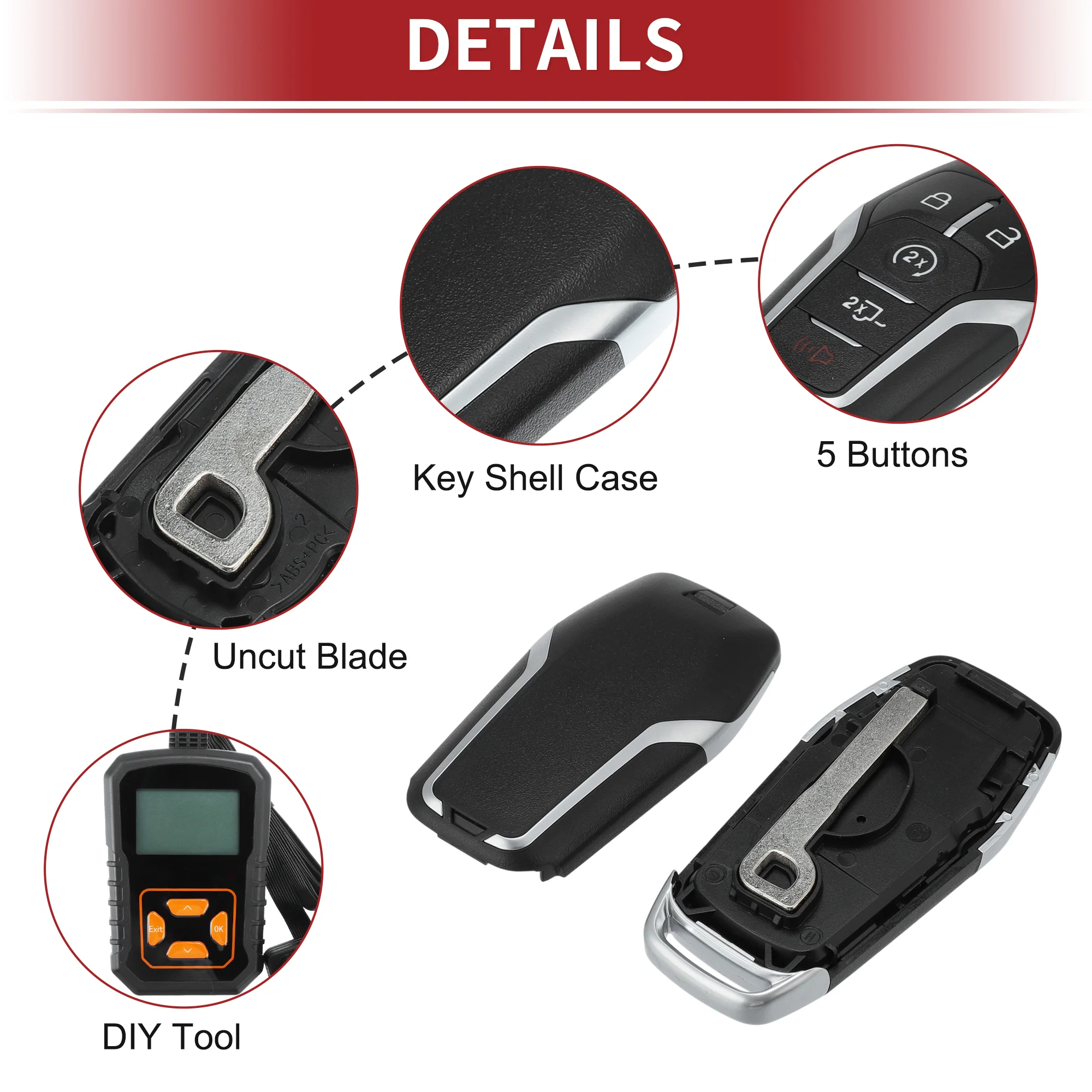 M3NA2C31243300 Keyless Entry Remote Key Fob DIY Tool for Ford F-150 2015-2017 - Image 4