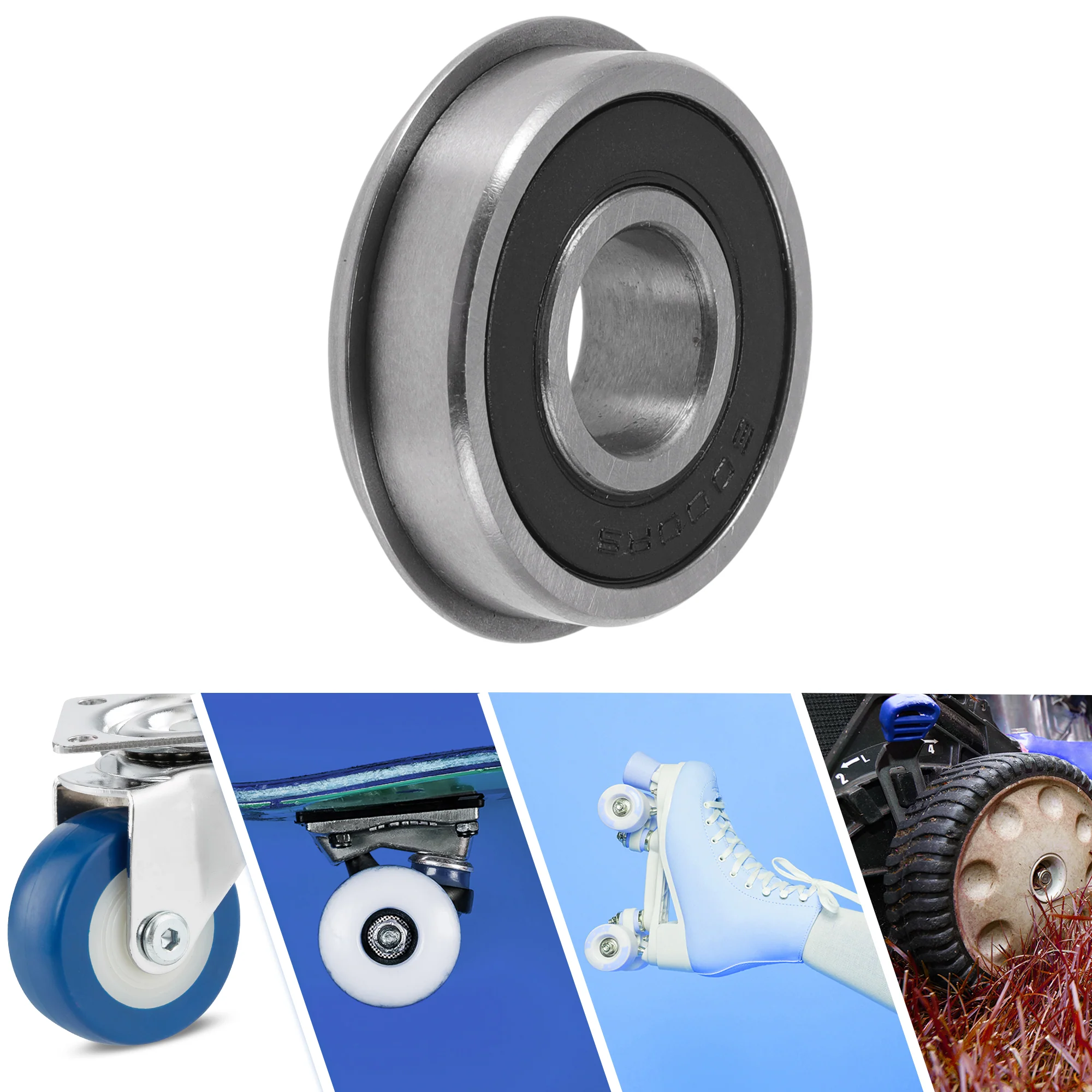 6000NR2RS Deep Groove Ball Bearings 10x26x8mm Silver Tone Black - Image 2
