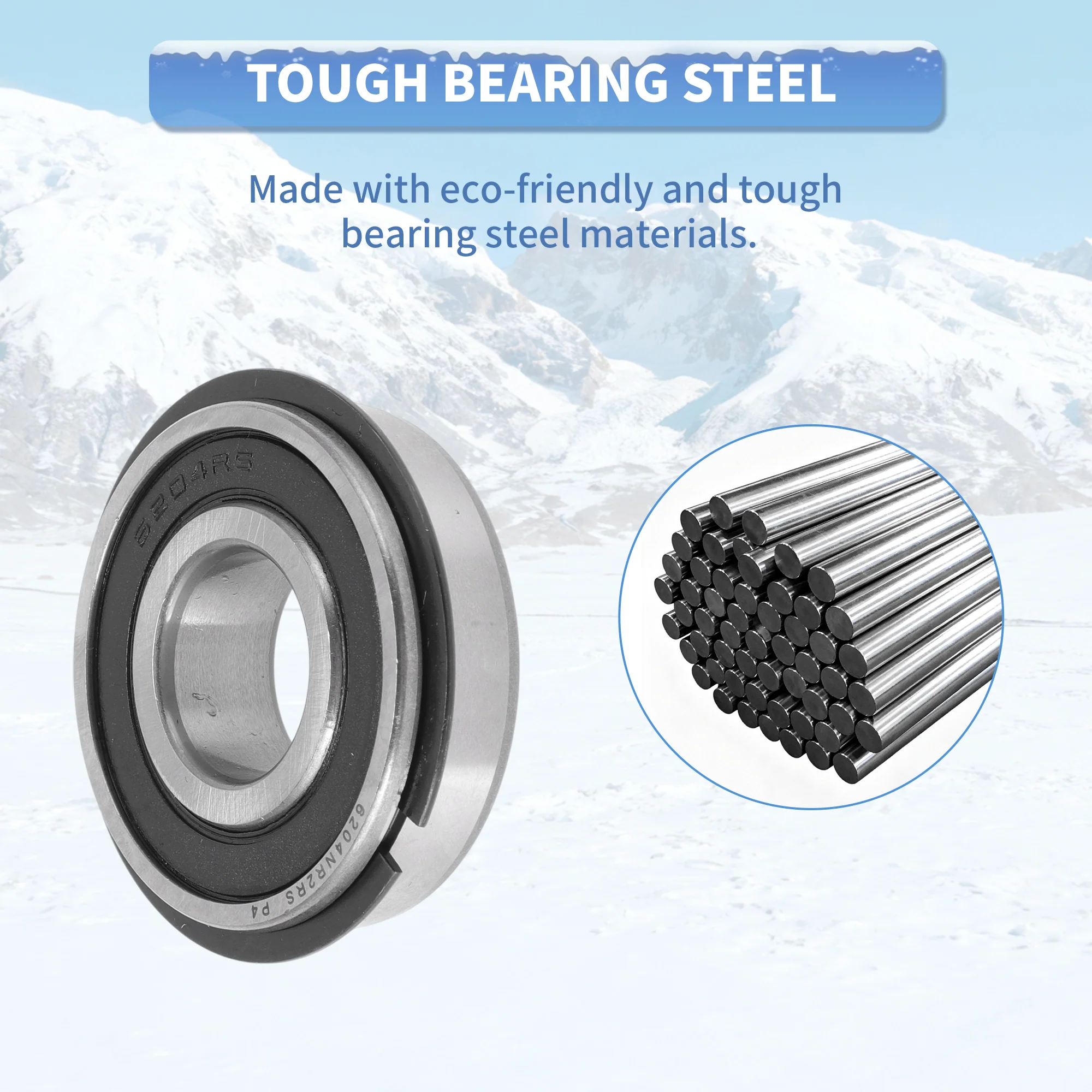 6204NR2RS Deep Groove Ball Bearings 20x47x14mm Silver Tone Black - Image 6