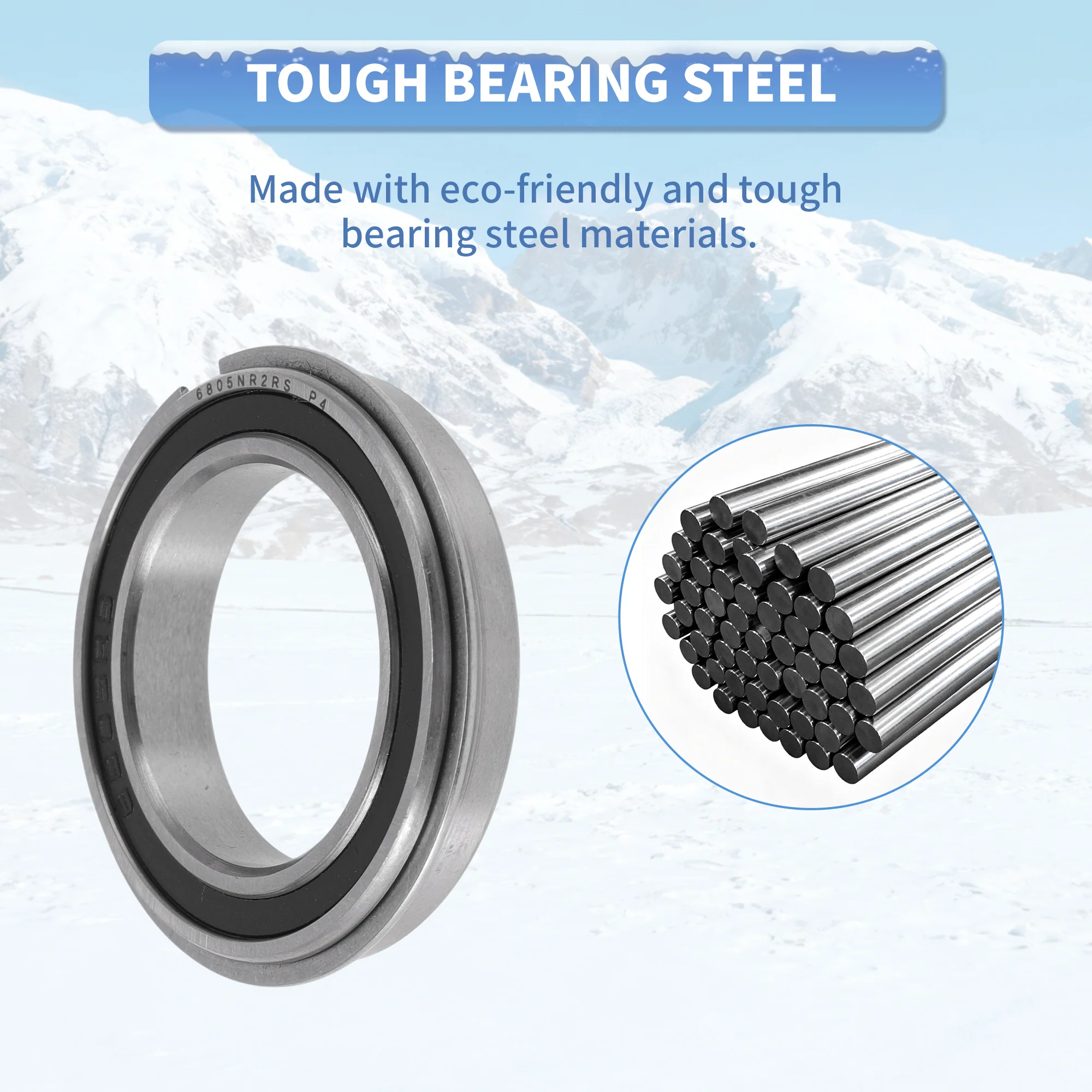 6805NR2RS Deep Groove Ball Bearings 25x37x7mm Silver Tone Black - Image 6