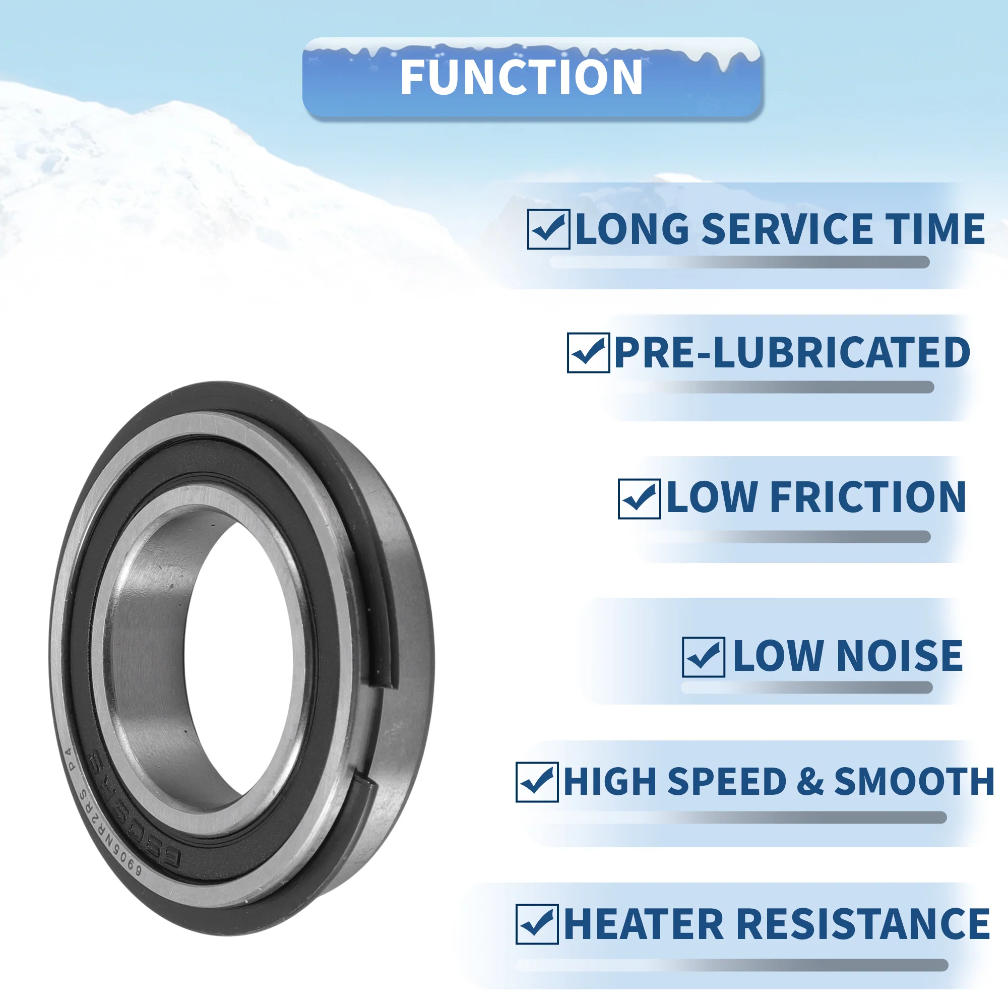 6905NR2RS Deep Groove Ball Bearings 25x42x9mm Silver Tone Black - Image 5