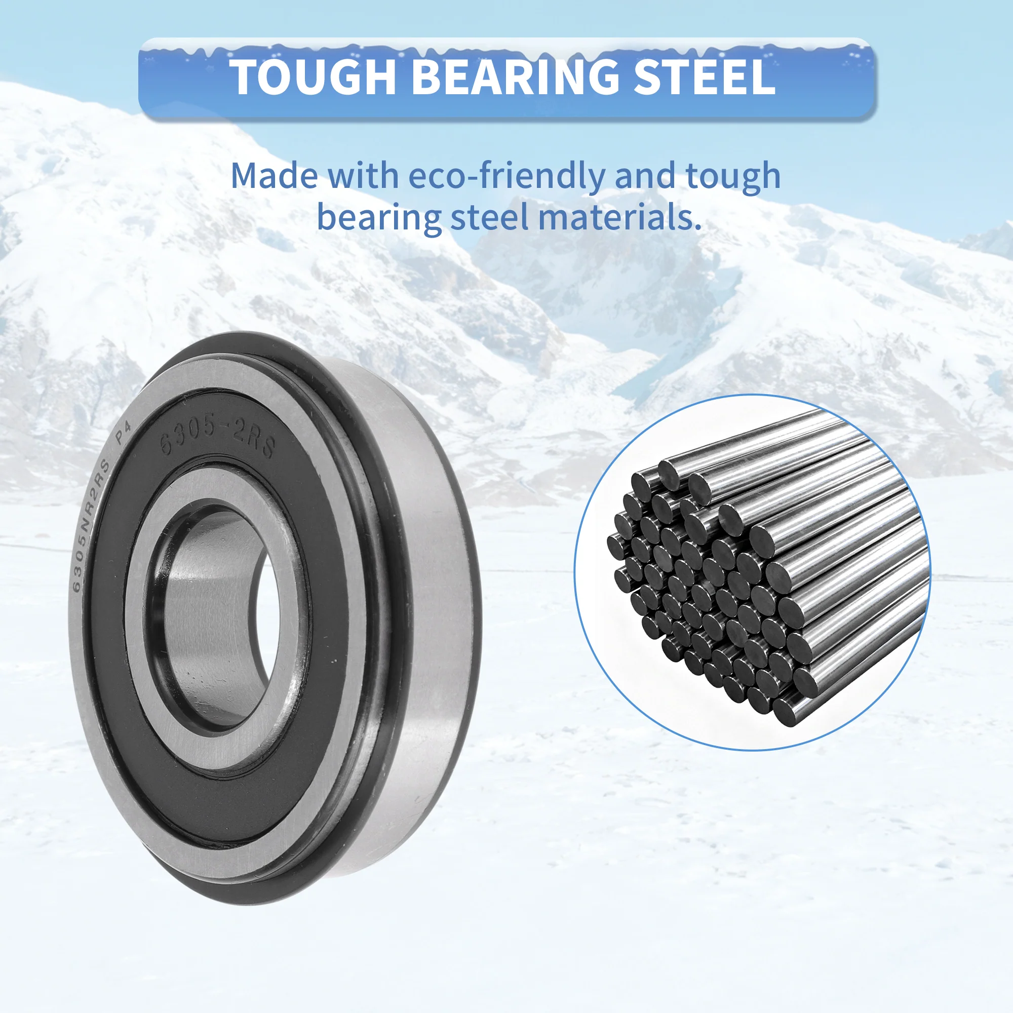 6305NR2RS Deep Groove Ball Bearings 25x62x17mm Silver Tone Black - Image 6