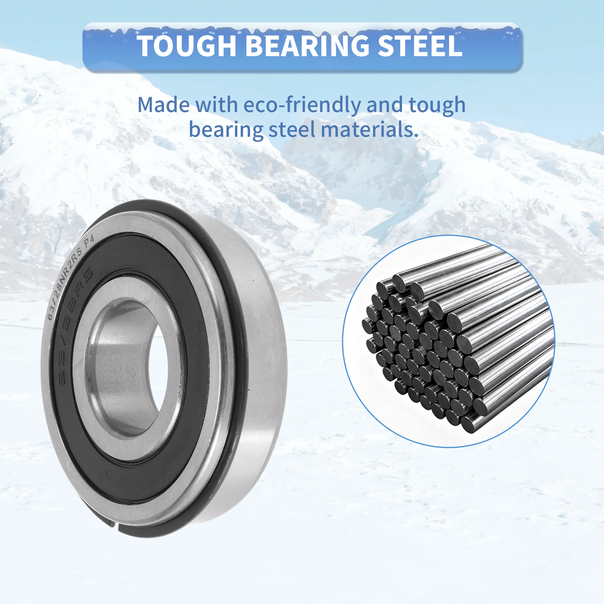 63/28NR2RS Deep Groove Ball Bearings 28x68x18mm Silver Tone Black - Image 6