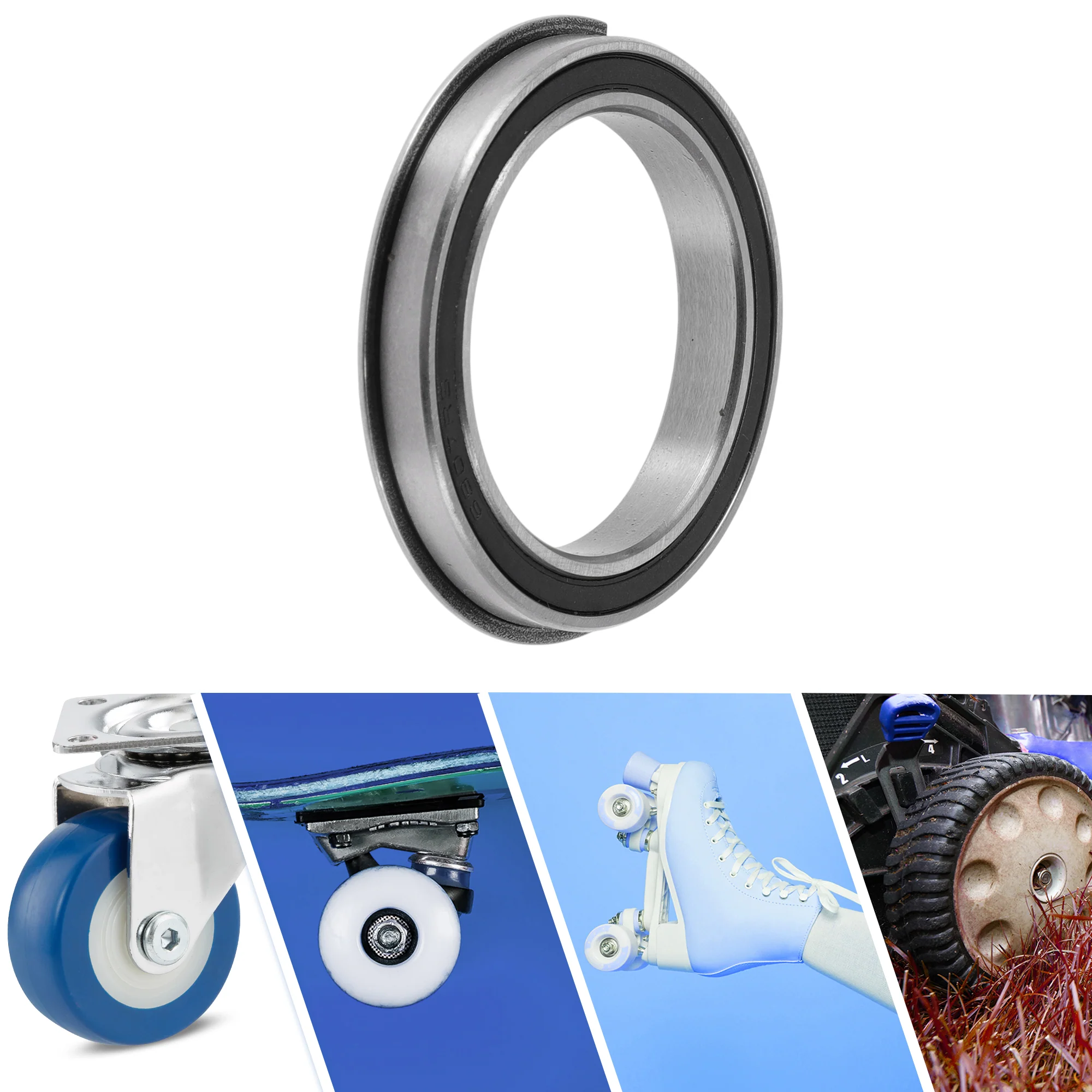 6807NR2RS Deep Groove Ball Bearings 35x47x7mm Silver Tone Black - Image 2