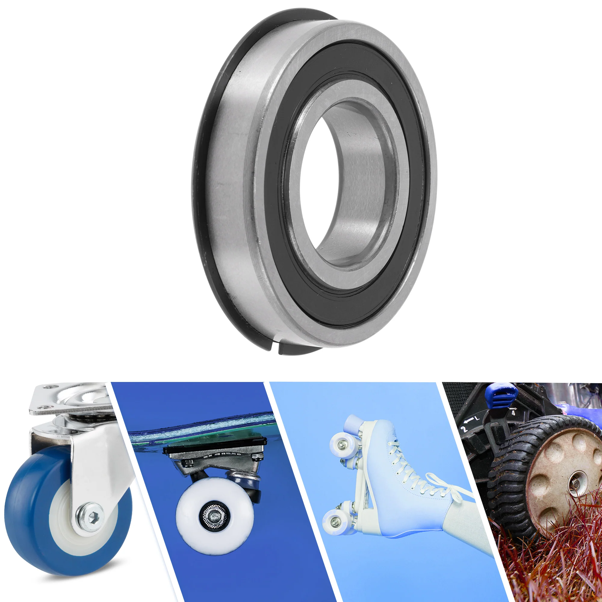 6207NR2RS Deep Groove Ball Bearings 35x72x17mm Silver Tone Black - Image 2