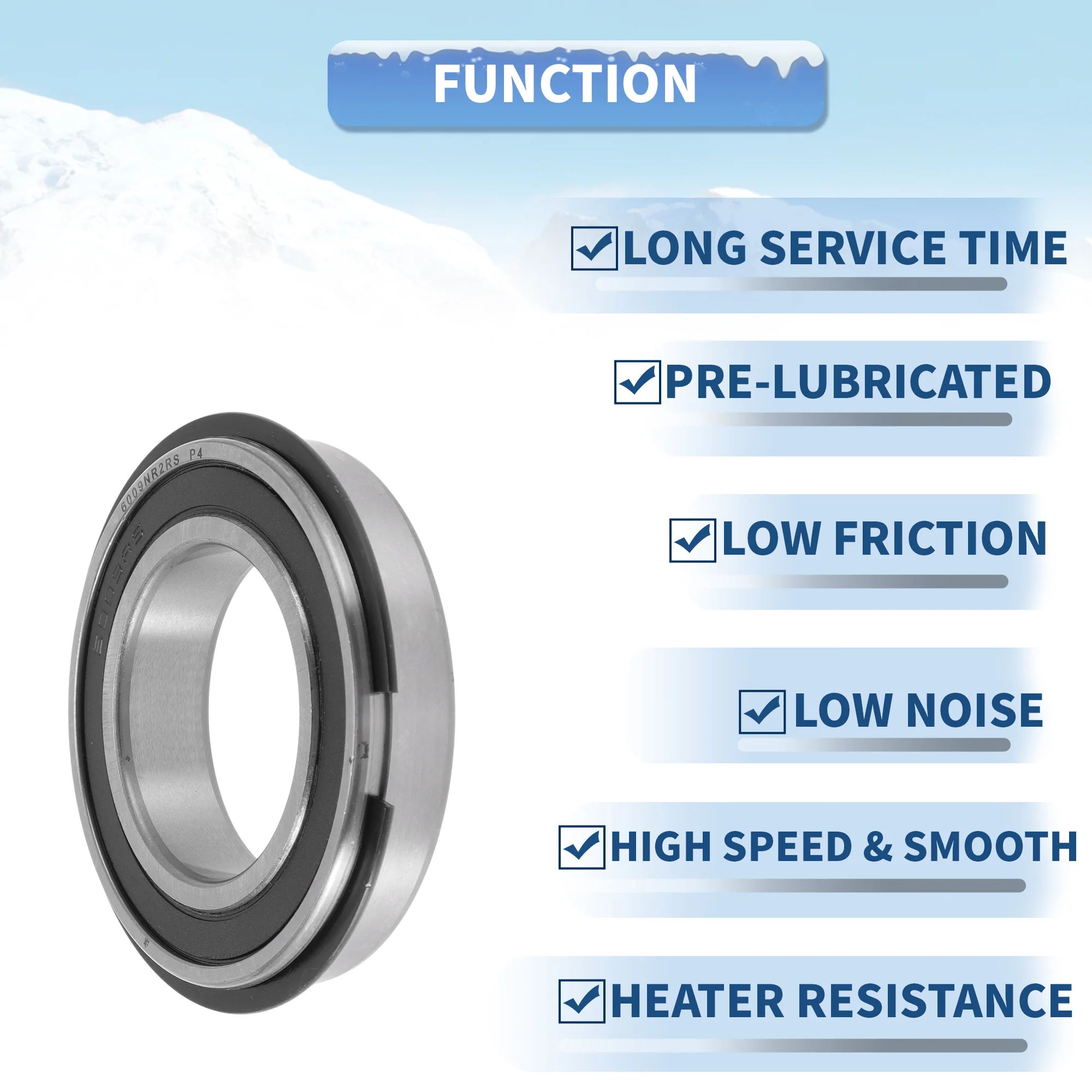 6009NR2RS Deep Groove Ball Bearings 45x75x16mm Silver Tone Black - Image 5