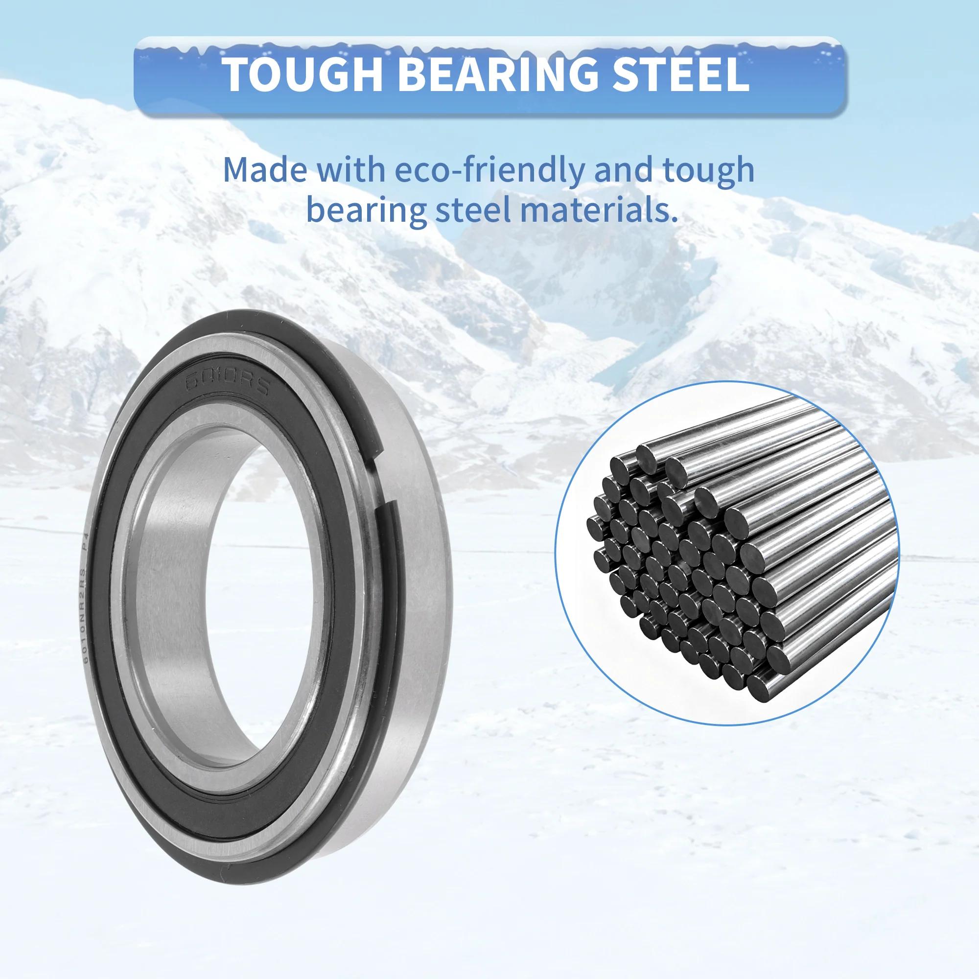 6010NR2RS Deep Groove Ball Bearings 50x80x16mm Silver Tone Black - Image 6