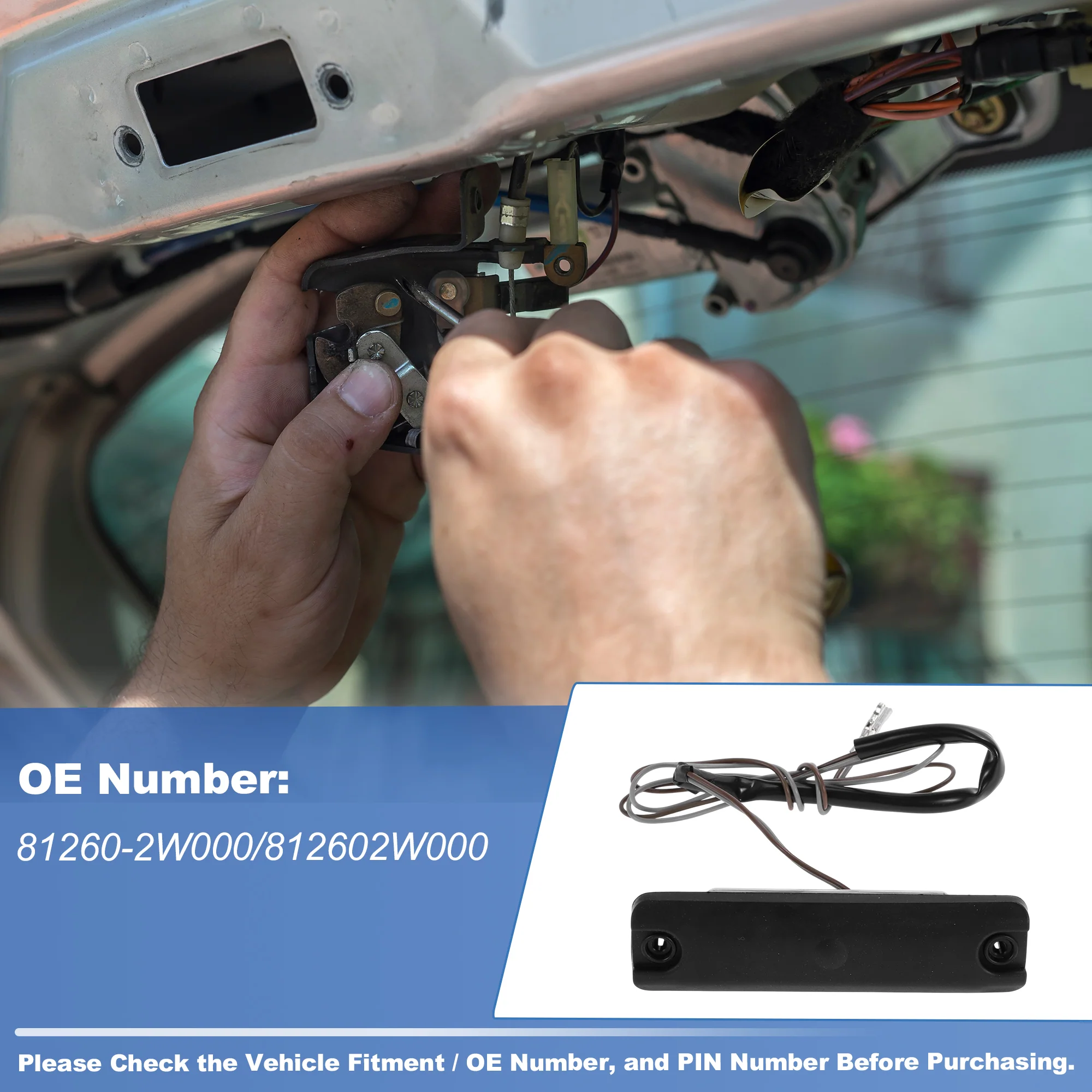 Tailgate Trunk Release Switch for Hyundai Santa Fe 2013-2019 No.81260-2W000 - Image 3