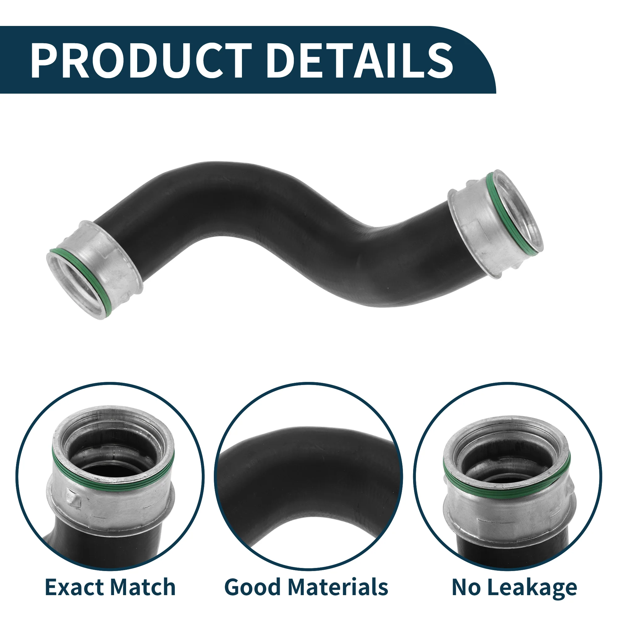 Radiator Hose for Audi A3 1.9 TDI 2000-2003 No.1J0145822E Boost Hose Black - Image 4