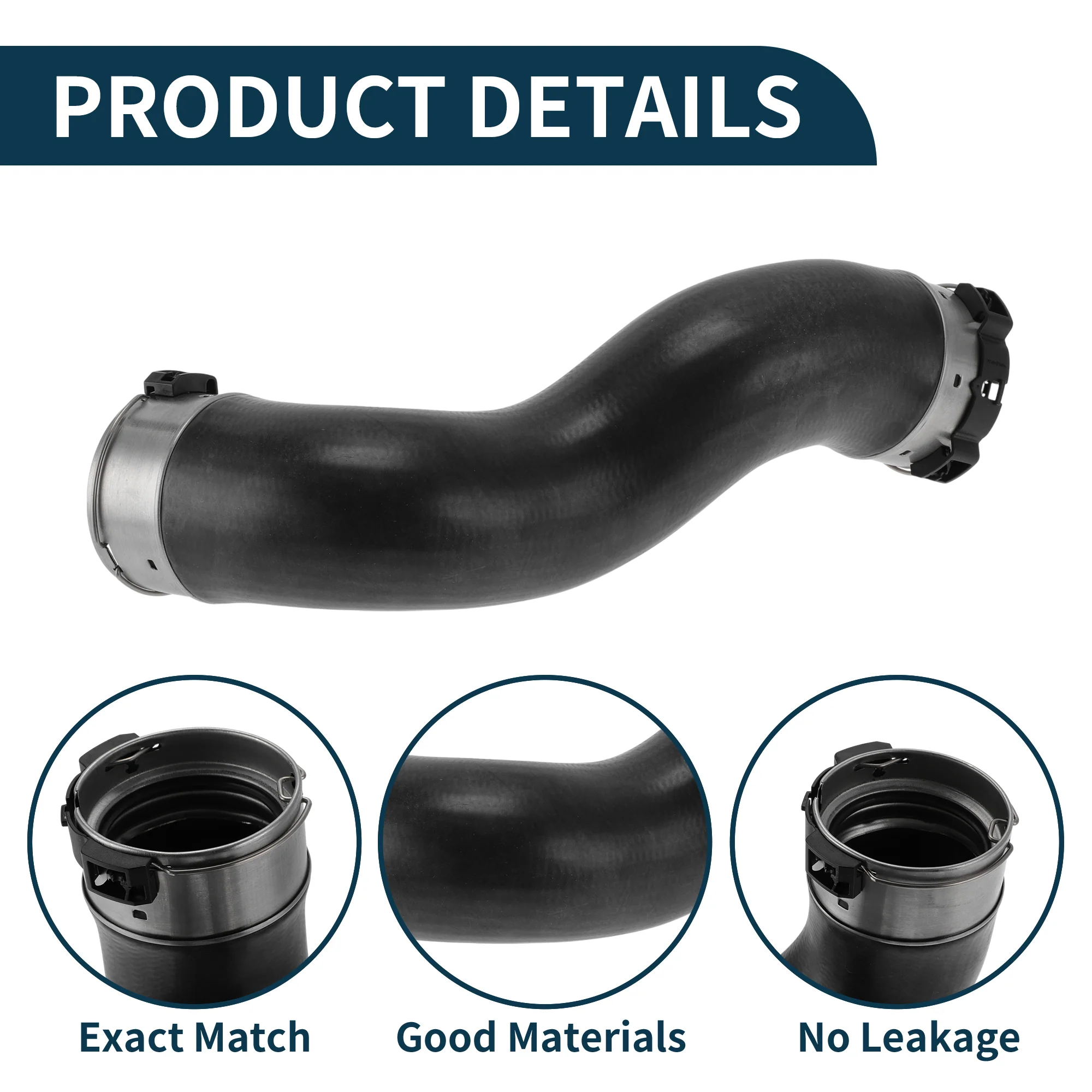 Radiator Hose for BMW 5 Series F07 2009-2017 No.11618516509 Intake Pipe Black - Image 4